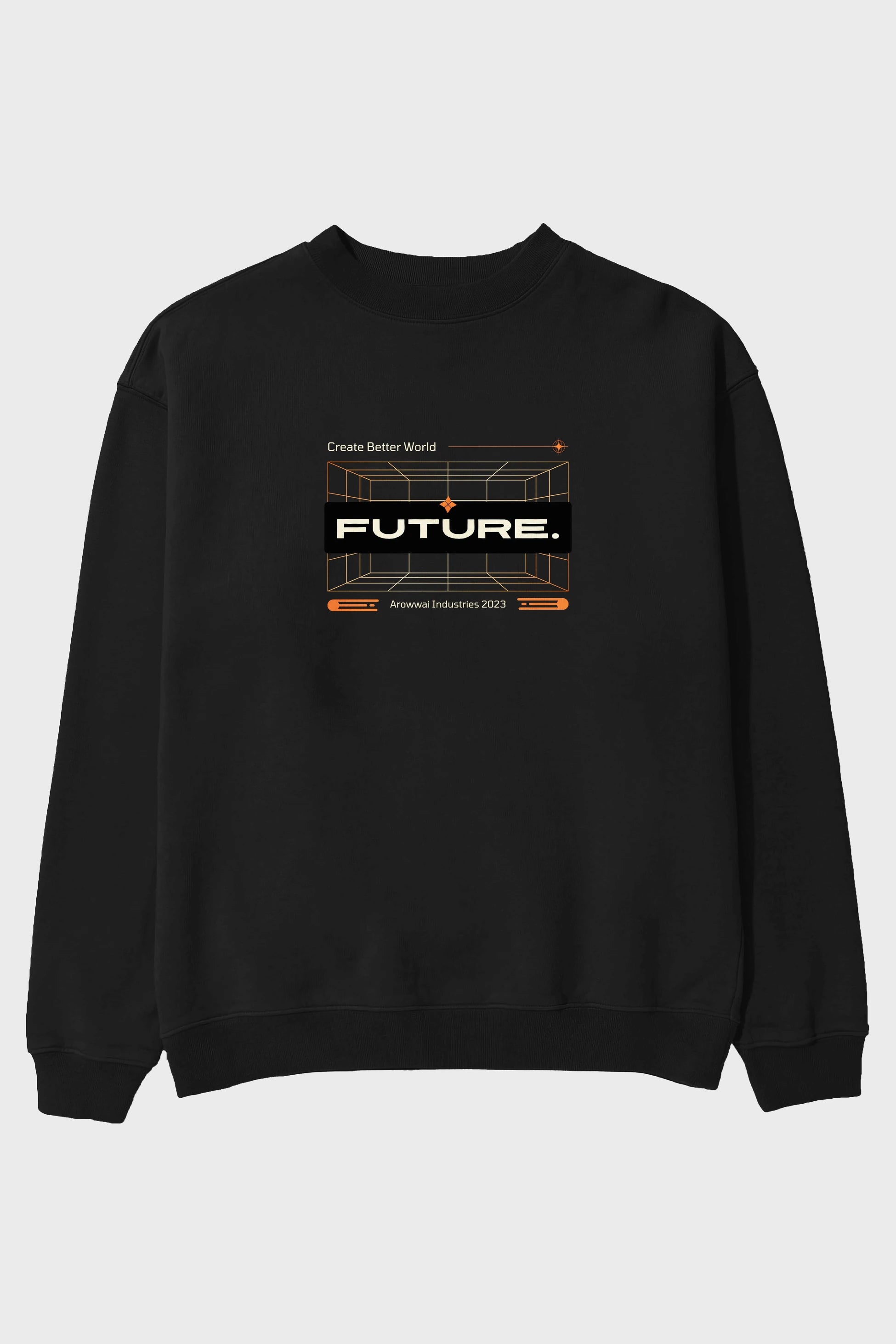 Future Ön Baskılı Oversize Sweatshirt Erkek Kadın Unisex