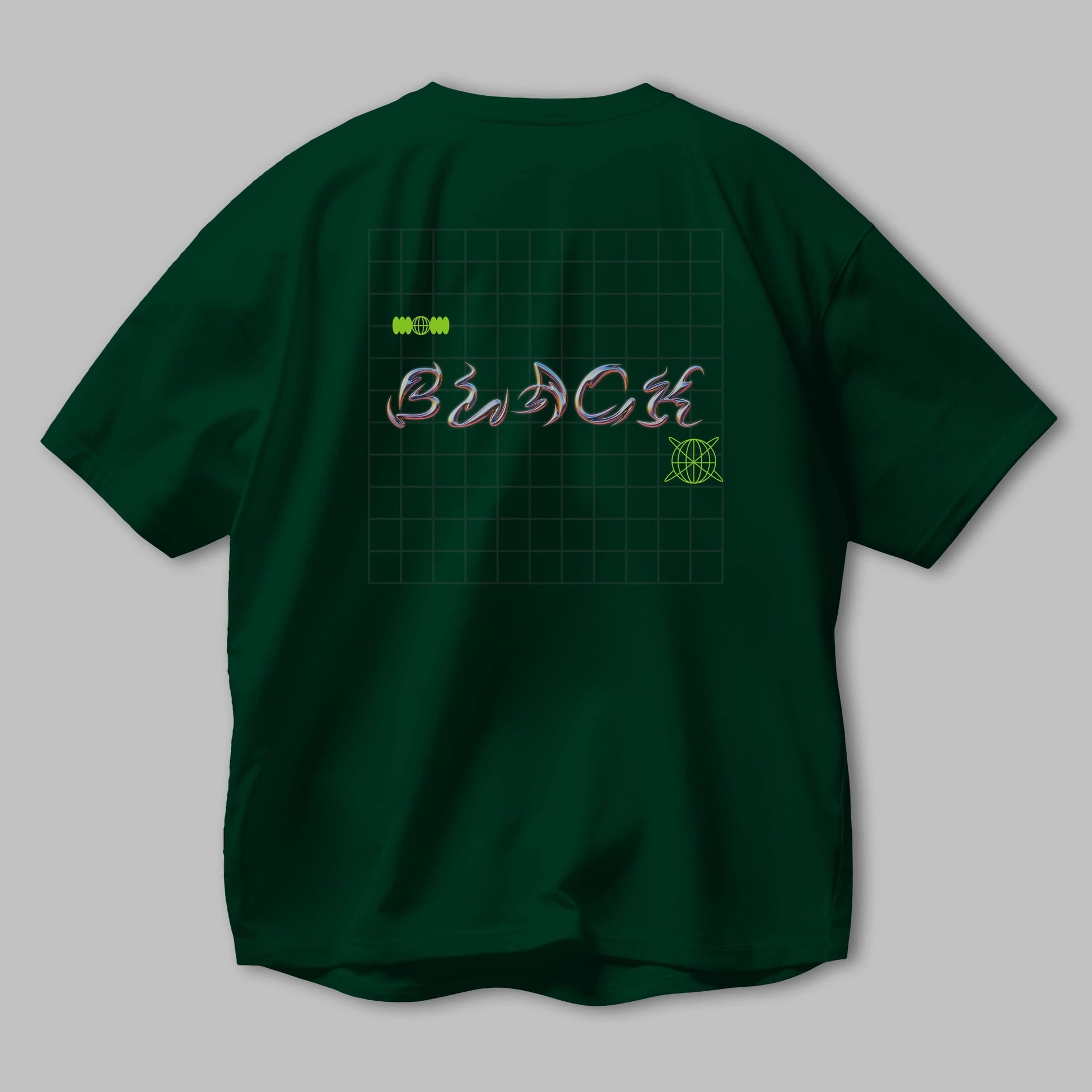 Black Yazılı Arka Baskılı Oversize t-shirt Erkek Kadın Unisex