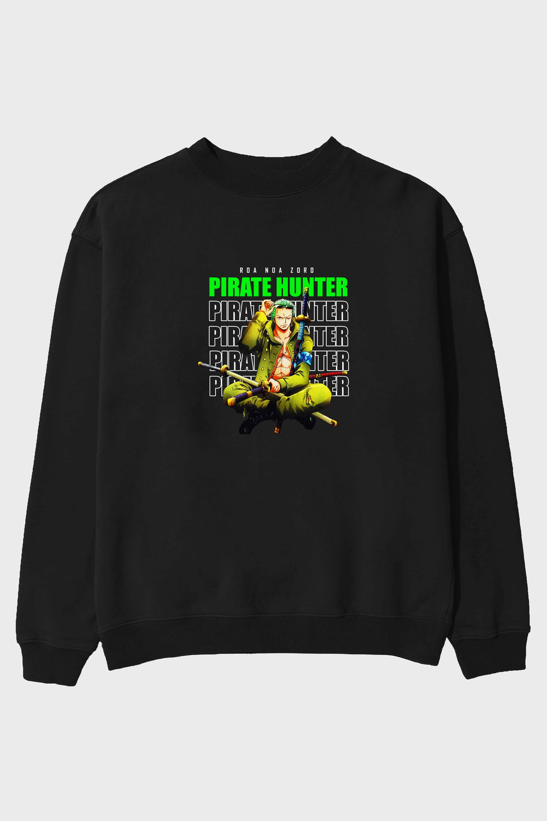 Roronoa Zoro 4 Ön Baskılı Anime Oversize Sweatshirt Erkek Kadın Unisex