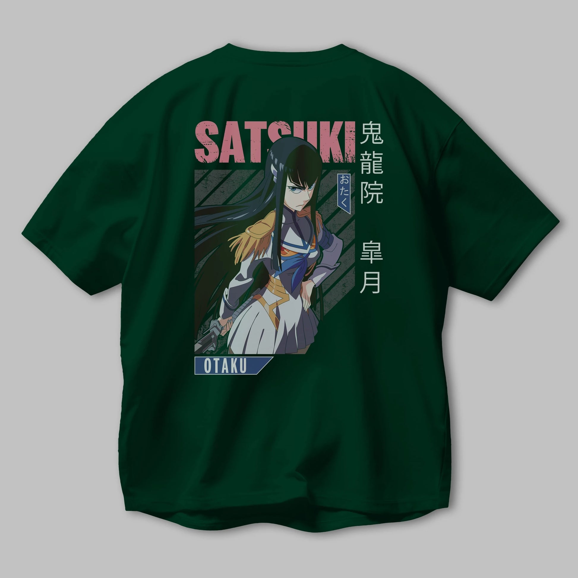 Satsuki Kiryuuin 8 Anime Arka Baskılı Oversize t-shirt Erkek Kadın Unisex