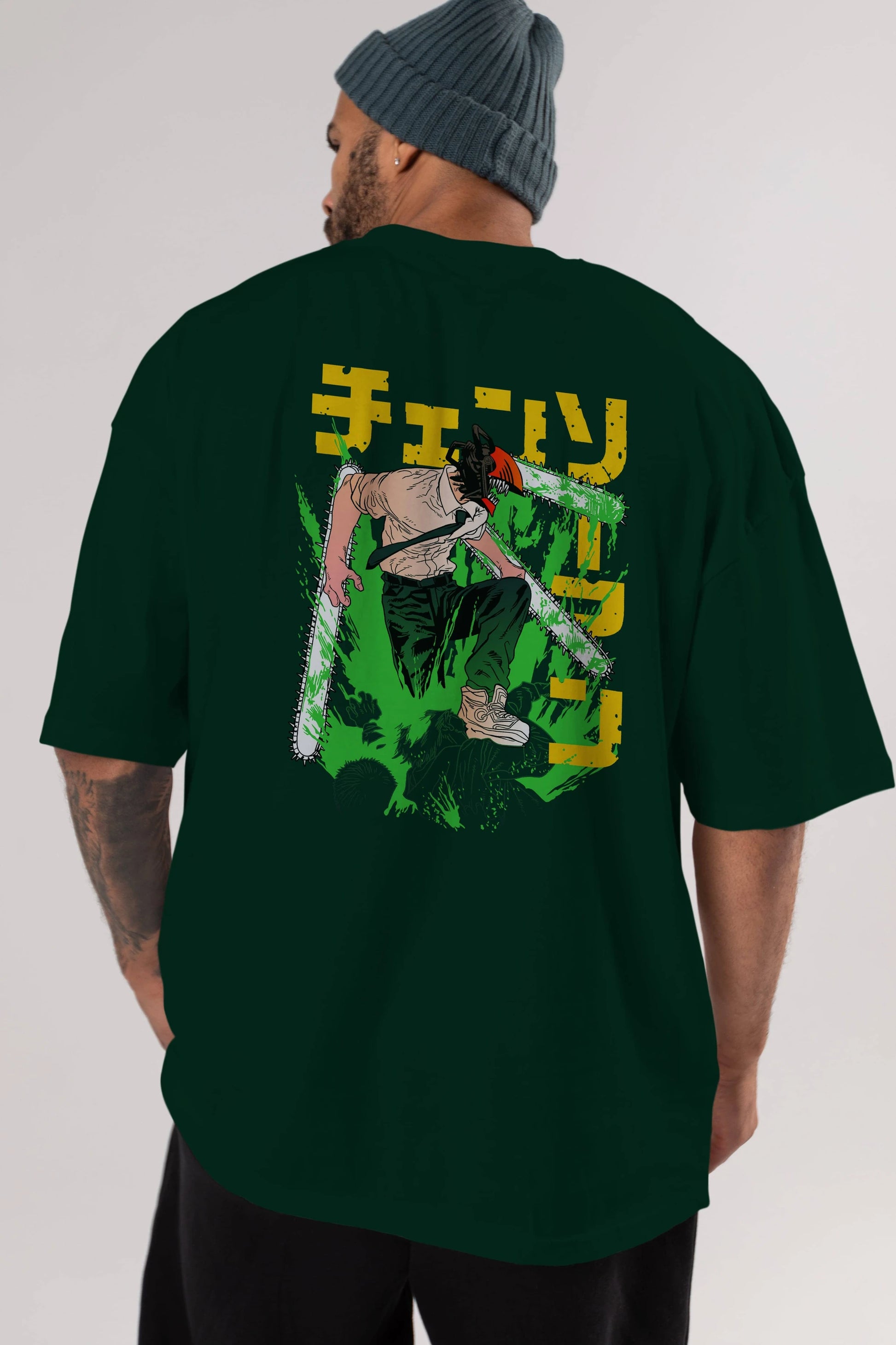 CHAINSAWMAN DENJI Anime Arka Baskılı Oversize t-shirt Erkek Kadın Unisex