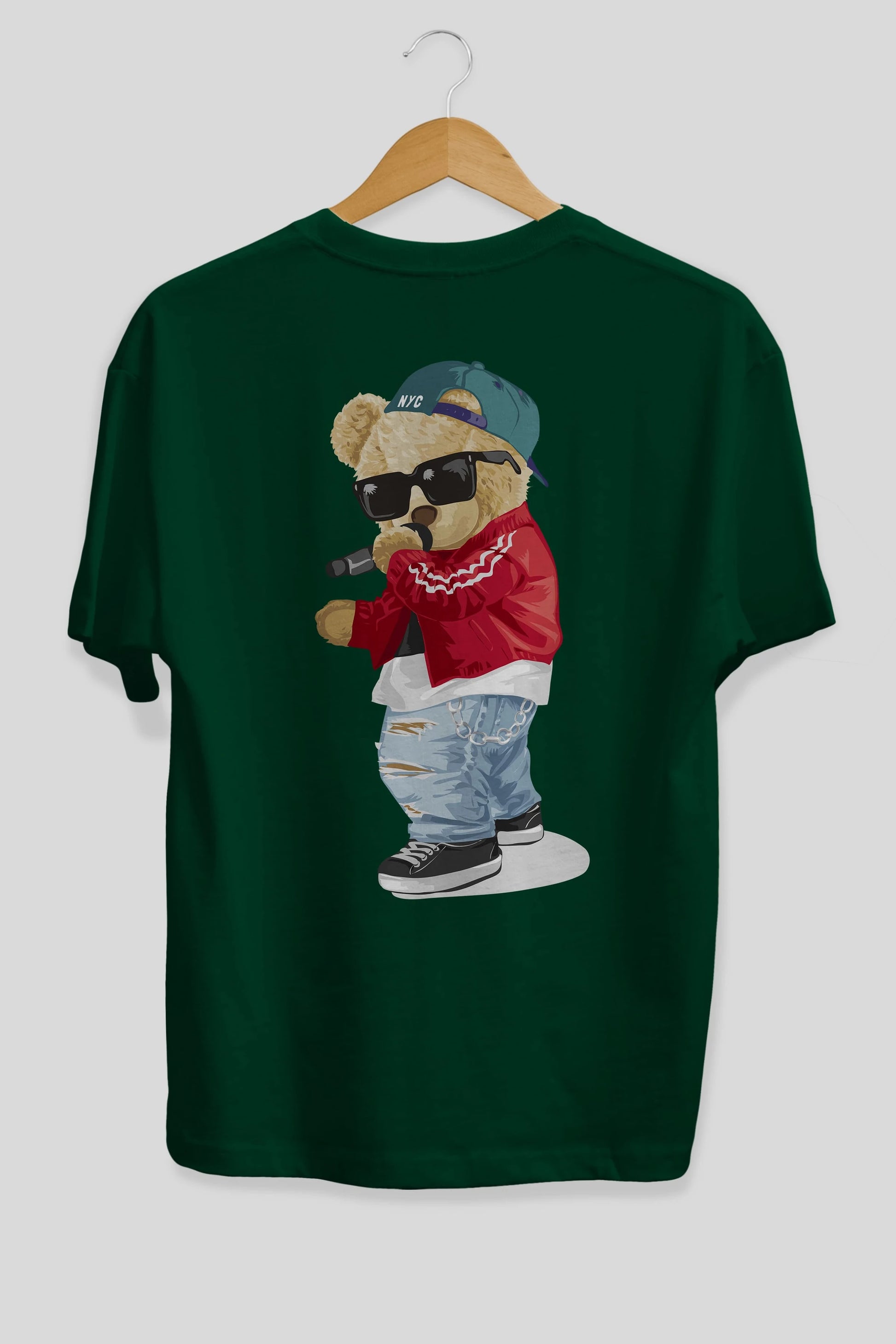 Teddy Bear Şarkıcı Arka Baskılı Oversize t-shirt Erkek Kadın Unisex %100 Pamuk