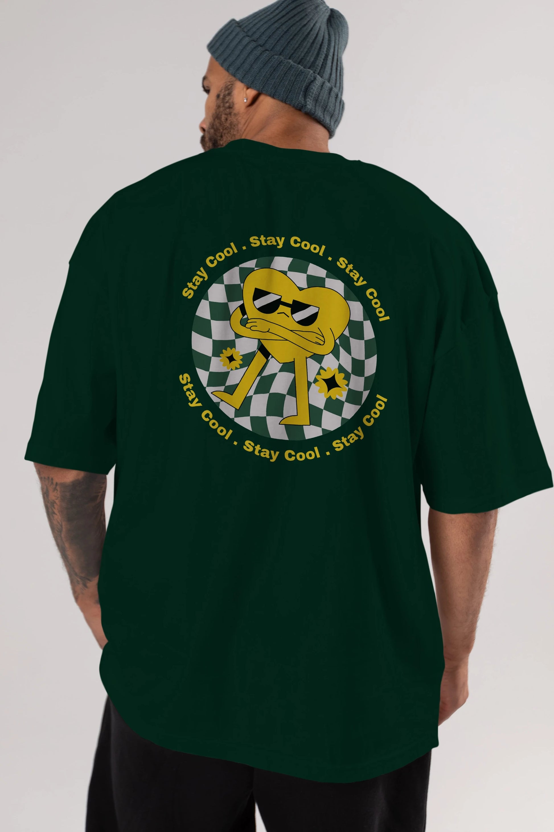Stay Cool Yazılı Arka Baskılı Oversize t-shirt Erkek Kadın Unisex