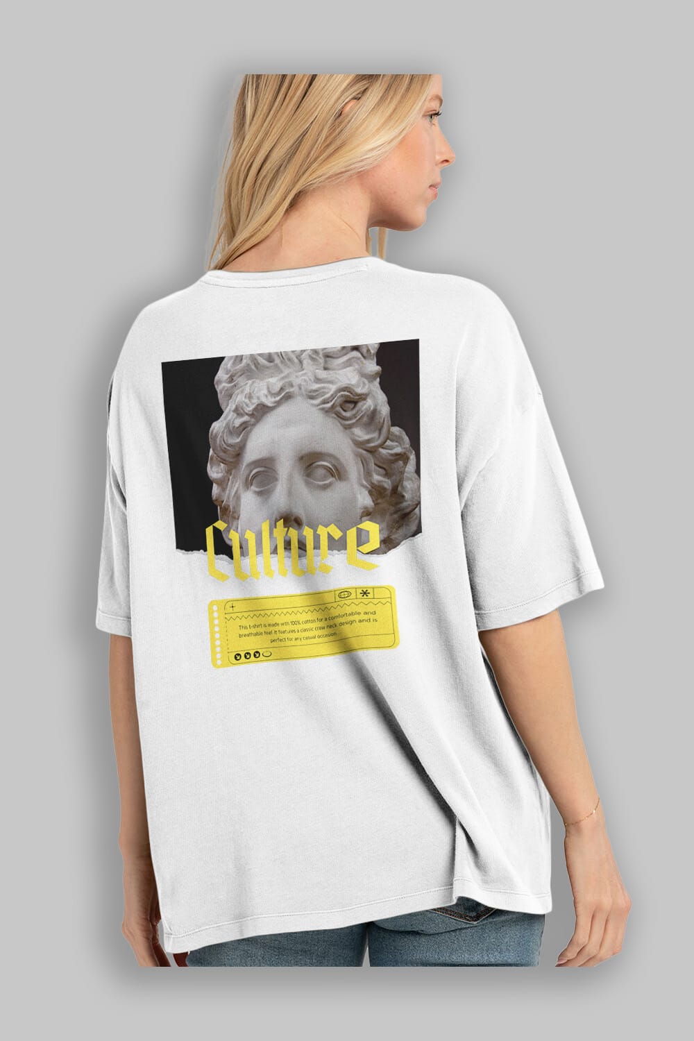 Culture Yazılı Arka Baskılı Oversize t-shirt Erkek Kadın Unisex