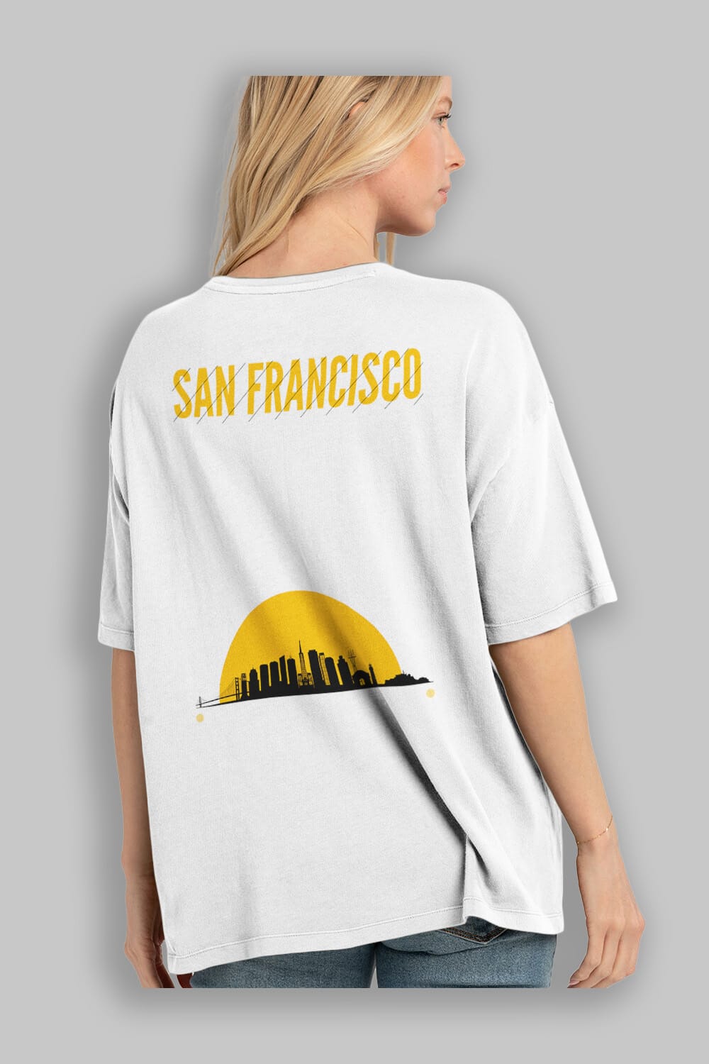 San Francisco Yazılı Arka Baskılı Oversize t-shirt Erkek Kadın Unisex