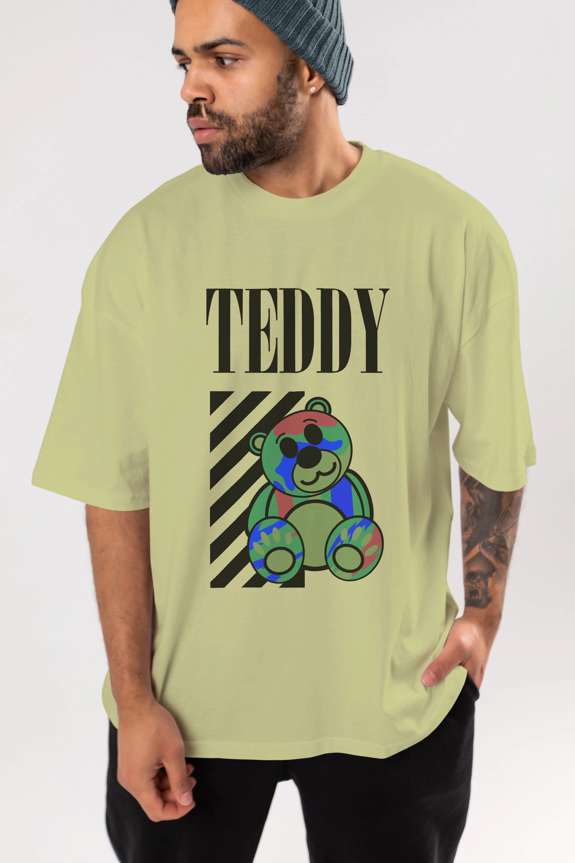 Teddy Bear 2 Ön Baskılı Oversize t-shirt Erkek Kadın Unisex