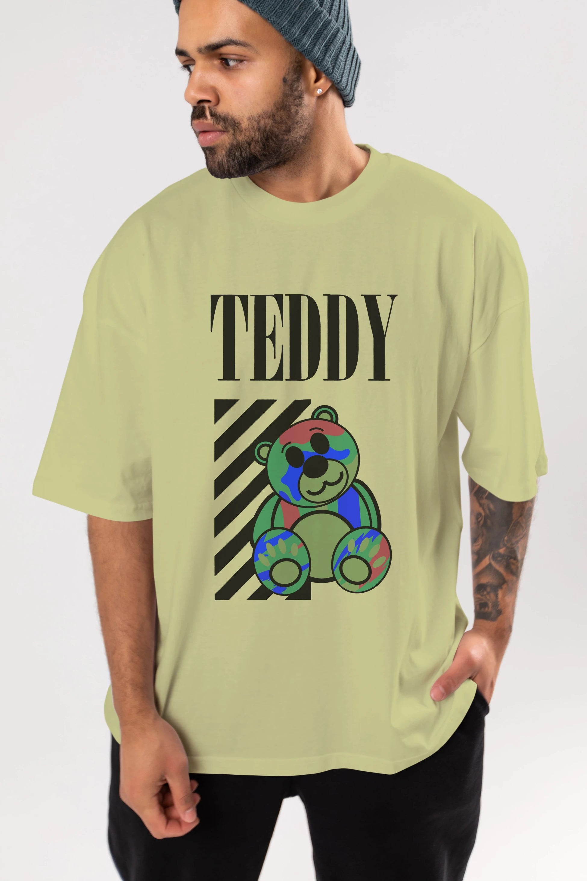 Teddy Bear 2 Ön Baskılı Oversize t-shirt Erkek Kadın Unisex