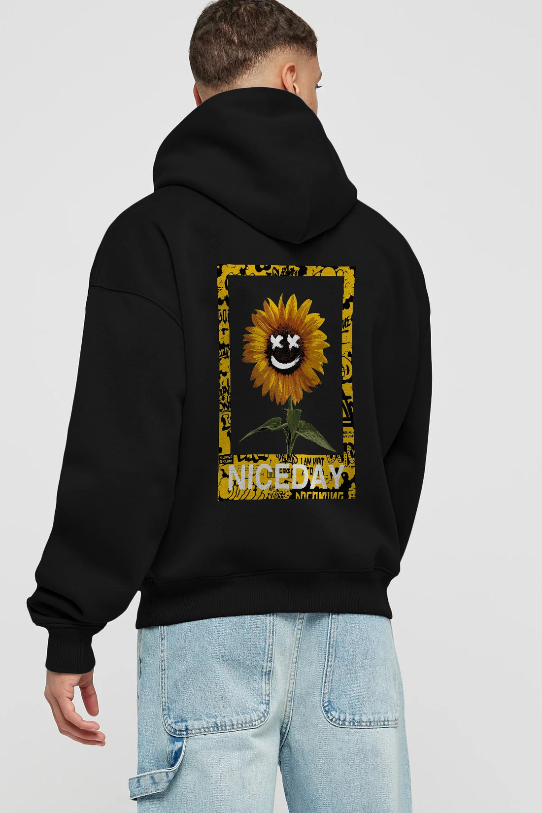 Niceday Streewear Arka Baskılı Hoodie Oversize Kapüşonlu Sweatshirt Erkek Kadın Unisex