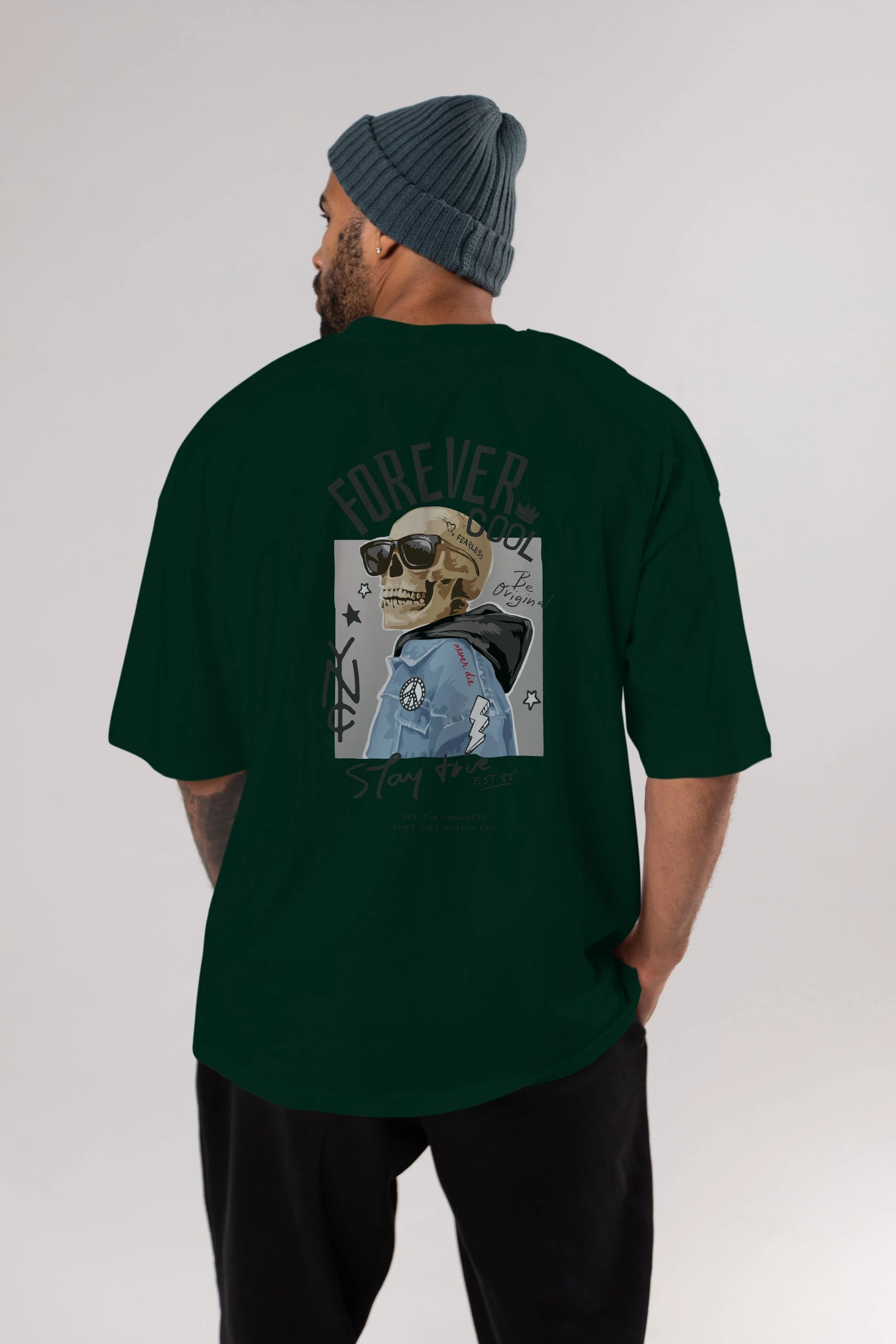 Teddy Bear Forever Cool Arka Baskılı Oversize t-shirt Erkek Kadın Unisex %100 Pamuk
