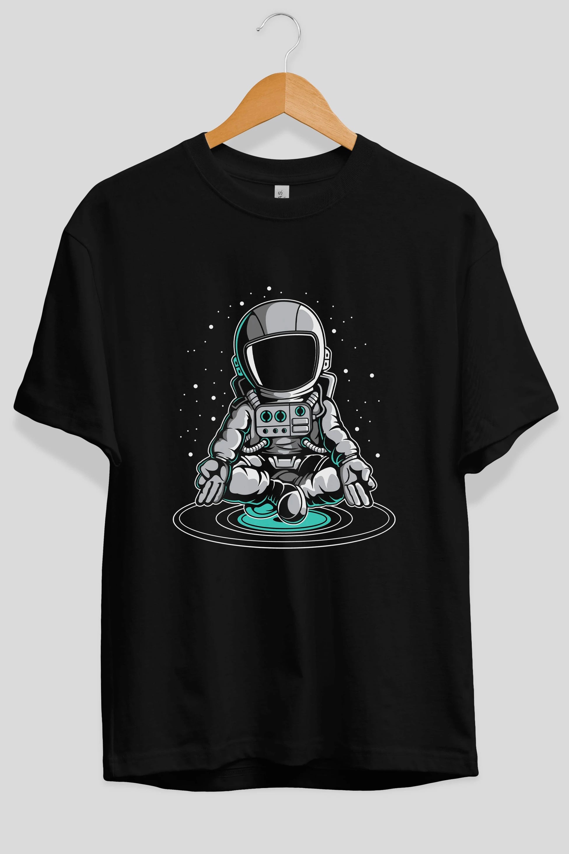 Astronaut Meditation Ön Baskılı Oversize t-shirt Erkek Kadın Unisex