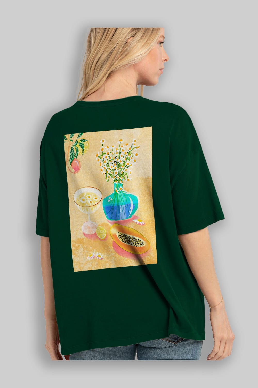 Cheers 2 Arka Baskılı Oversize t-shirt Erkek Kadın Unisex %100 Pamuk Bisiklet Yaka tişort