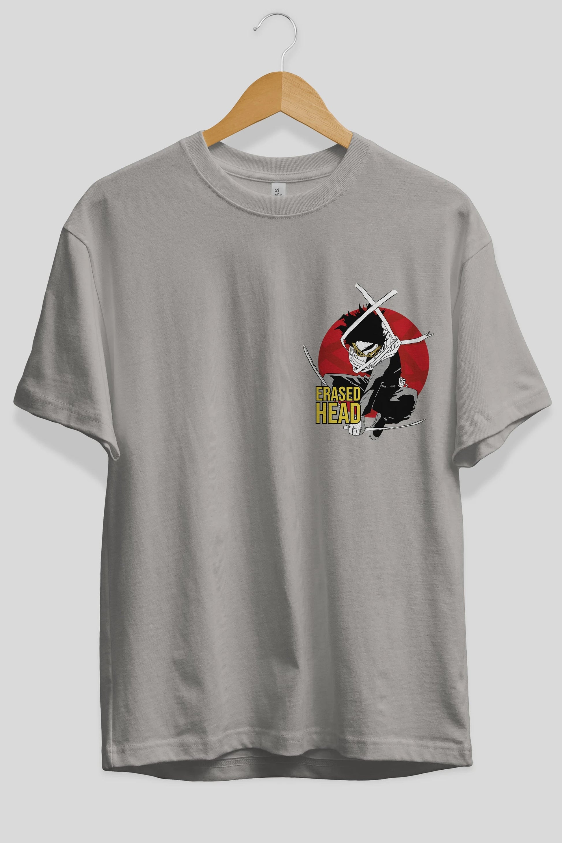Erased Head Ön Sol Baskılı Oversize t-shirt Erkek Kadın Unisex %100 Pamuk Bisiklet Yaka tişort