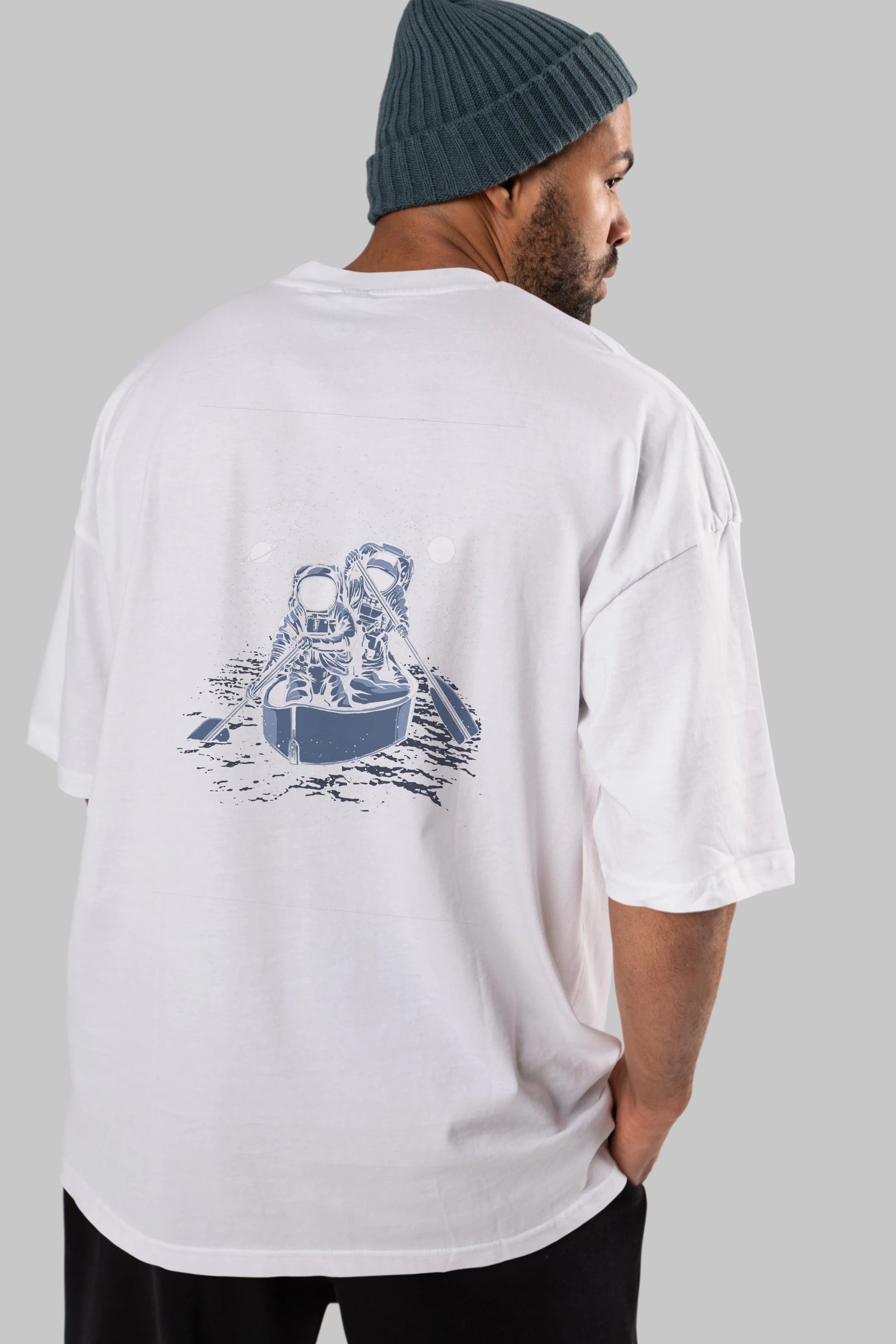 Across The Galaxy Arka Baskılı Oversize t-shirt Erkek Kadın Unisex %100 Pamuk