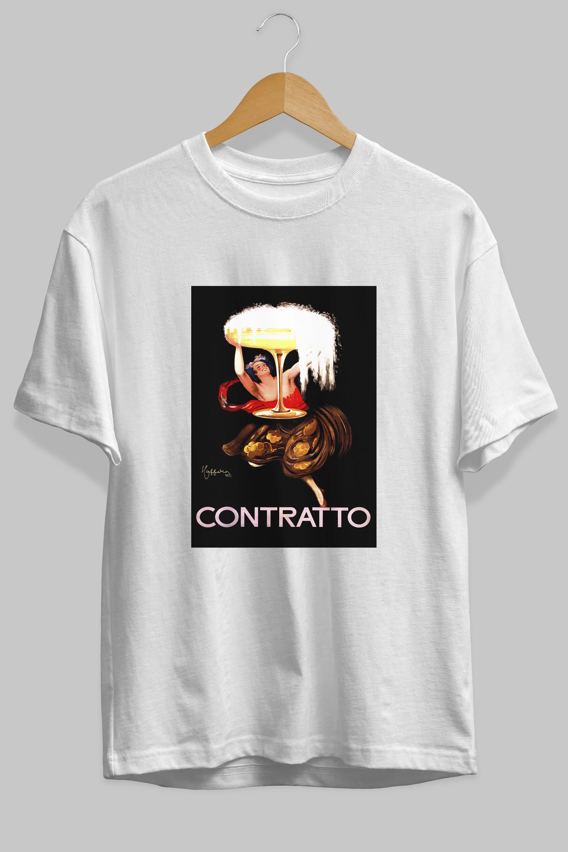 Contratto Ön Baskılı Oversize t-shirt Erkek Kadın Unisex %100 Pamuk Bisiklet Yaka tişort