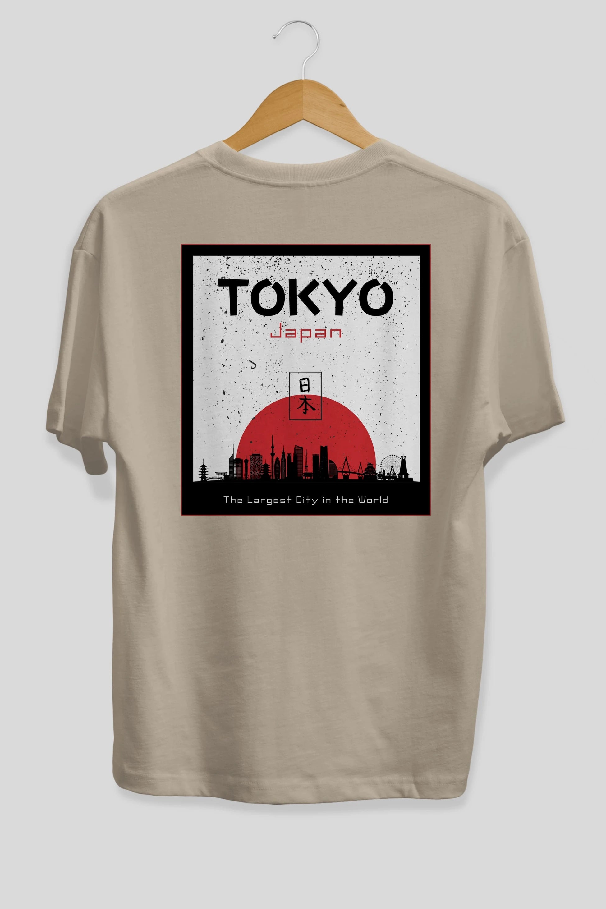 Tokyo Japan Yazılı Arka Baskılı Oversize t-shirt Erkek Kadın Unisex