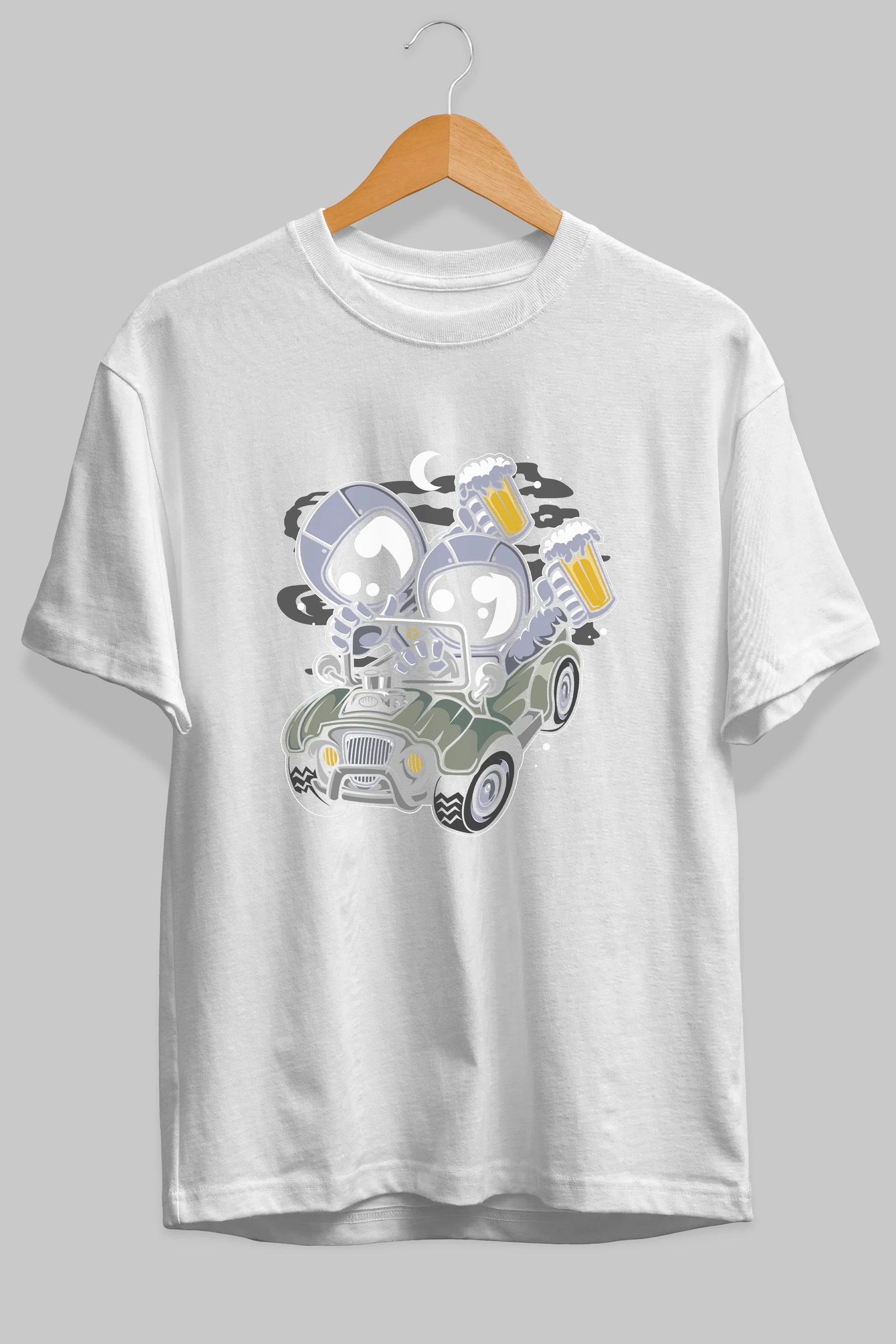 Astronaut Offroad Ön Baskılı Oversize t-shirt Erkek Kadın Unisex