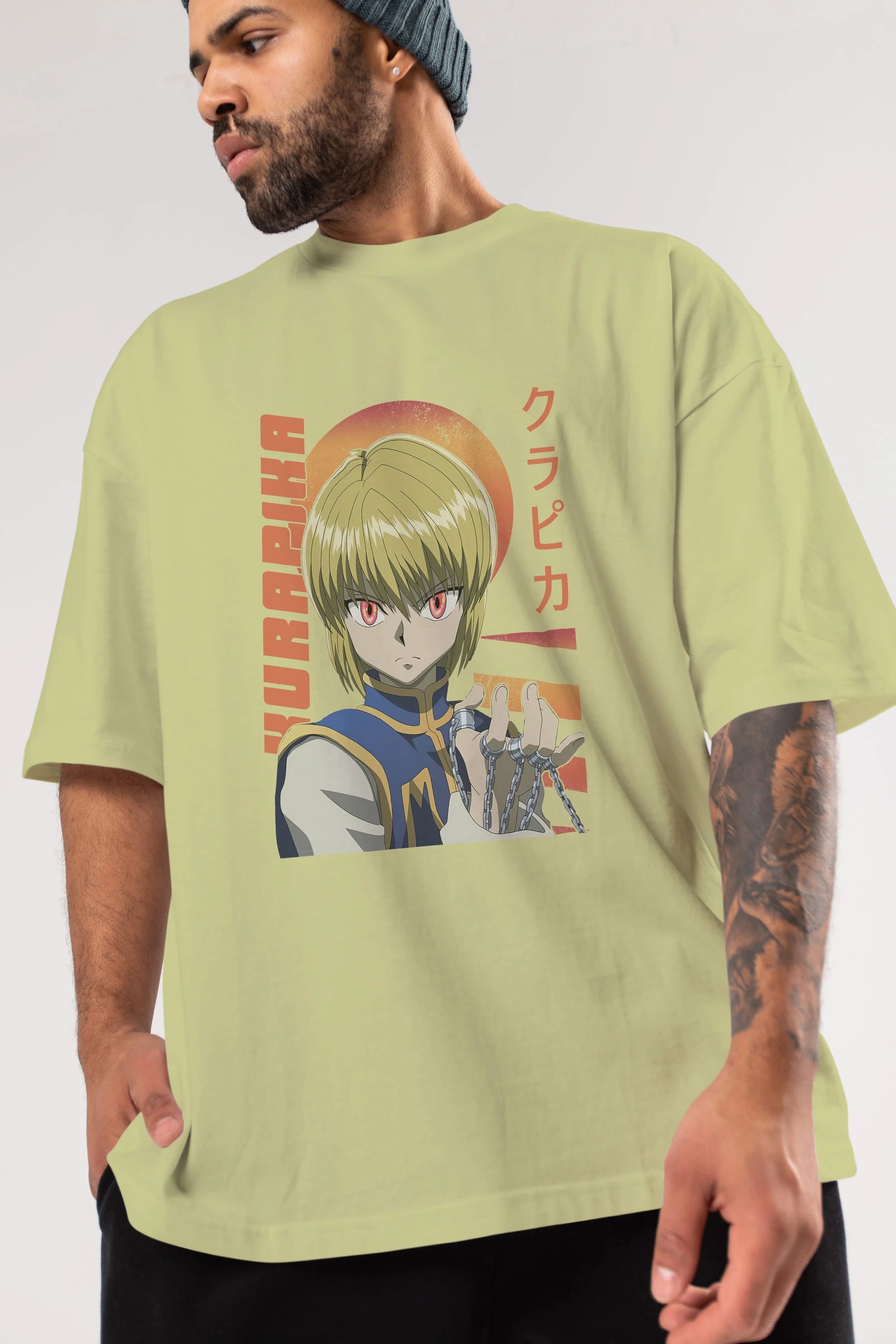 Kurapika 5 (2) Anime Ön Baskılı Oversize t-shirt %100 pamuk Erkek Kadın Unisex