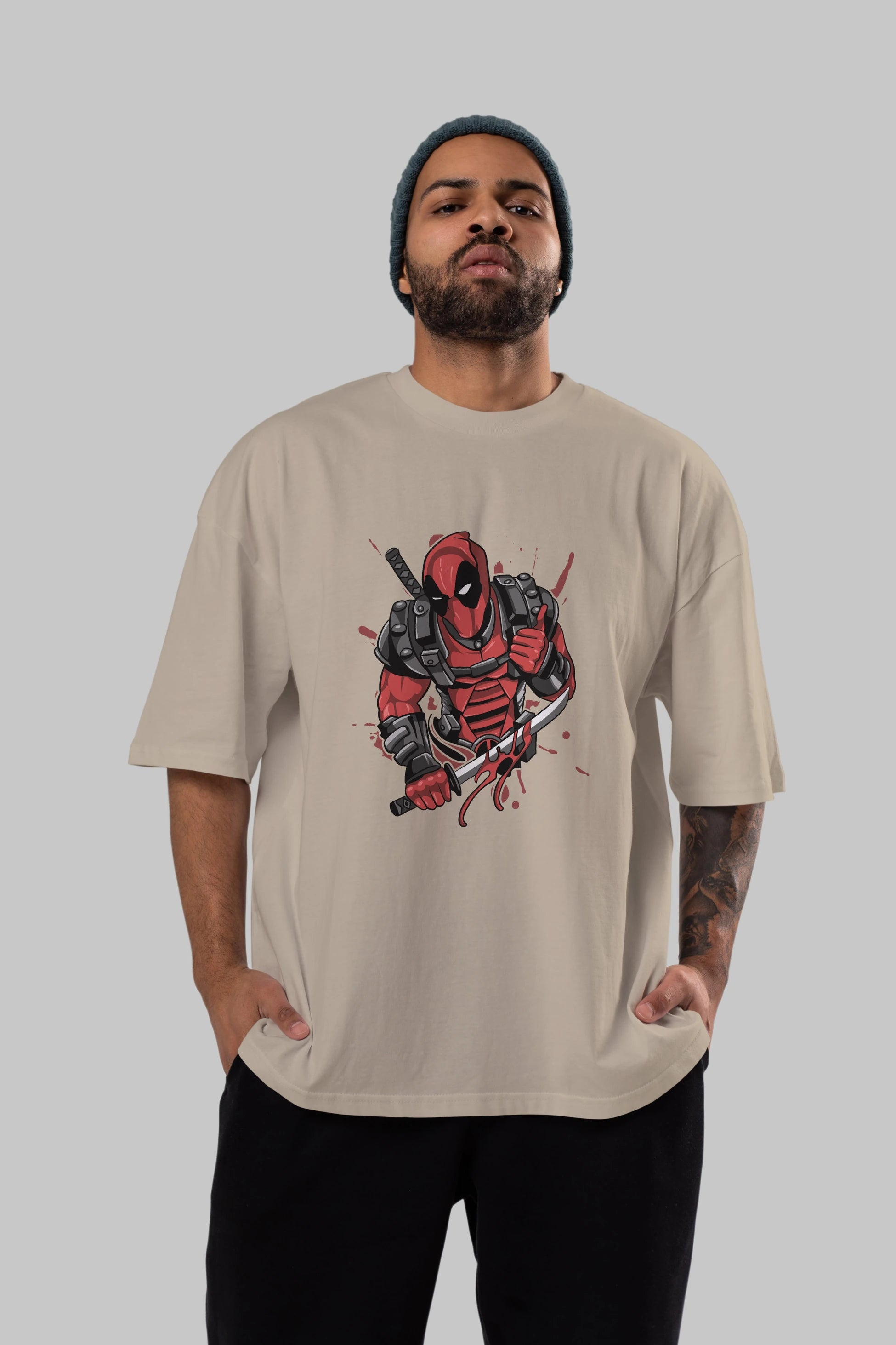 Deadpool (12) Ön Baskılı Oversize t-shirt Erkek Kadın Unisex %100 Pamuk Bisiklet Yaka tişort