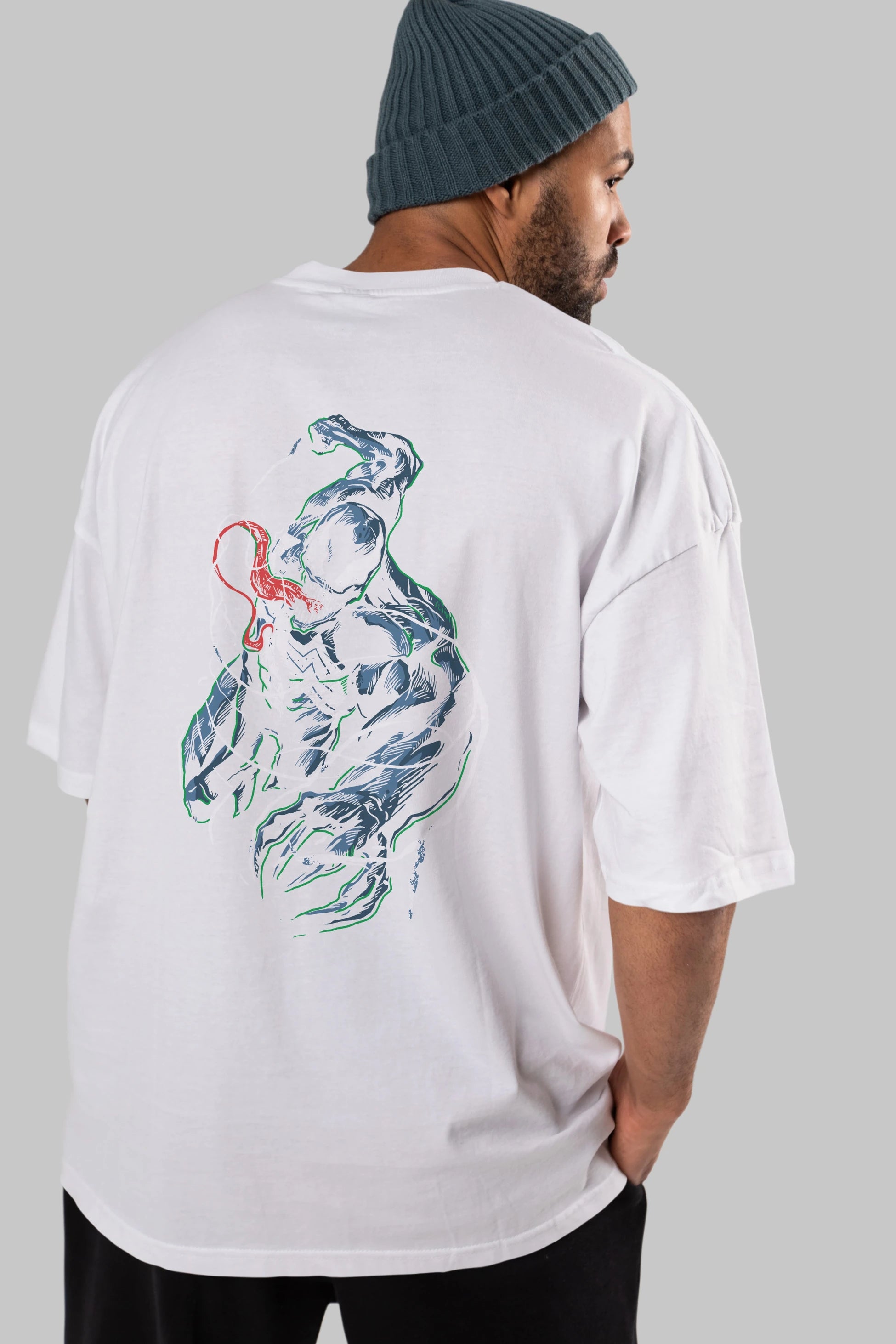 Venom (5) Arka Baskılı Oversize t-shirt Erkek Kadın Unisex %100 Pamuk Bisiklet Yaka tişort