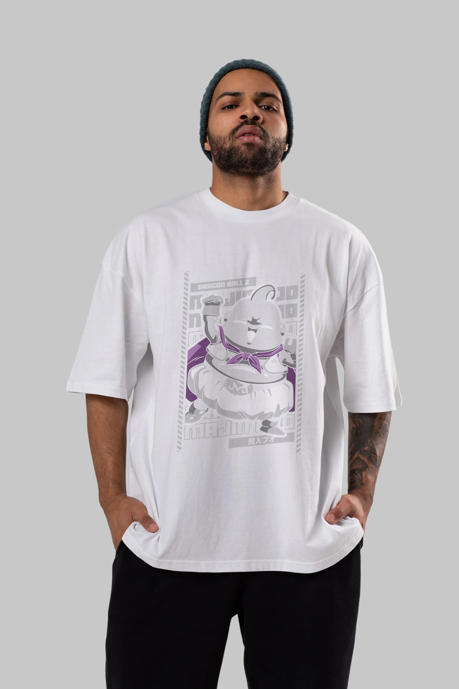 MAJIN BOO2 Anime Ön Baskılı Oversize t-shirt %100 pamuk Erkek Kadın Unisex