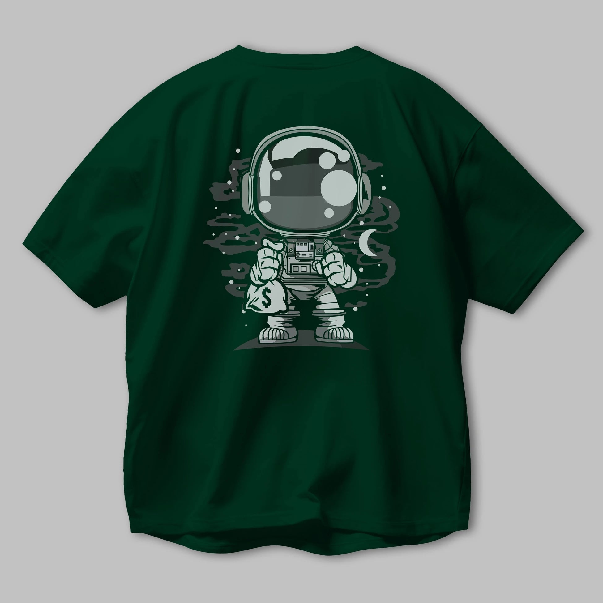 Astronaut Chibi Arka Baskılı Oversize t-shirt Erkek Kadın Unisex