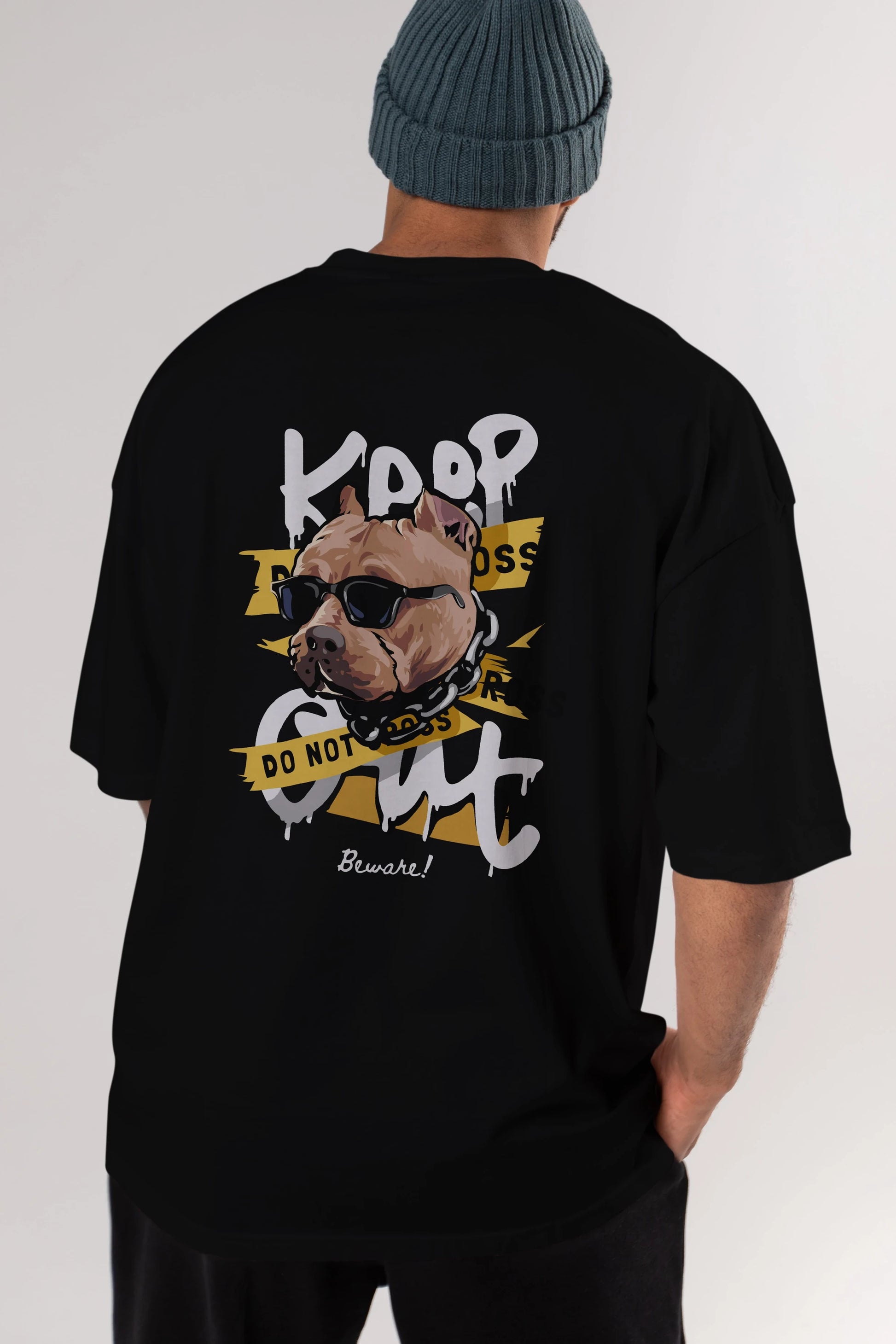 Teddy Bear Keep Arka Baskılı Oversize t-shirt Erkek Kadın Unisex %100 Pamuk