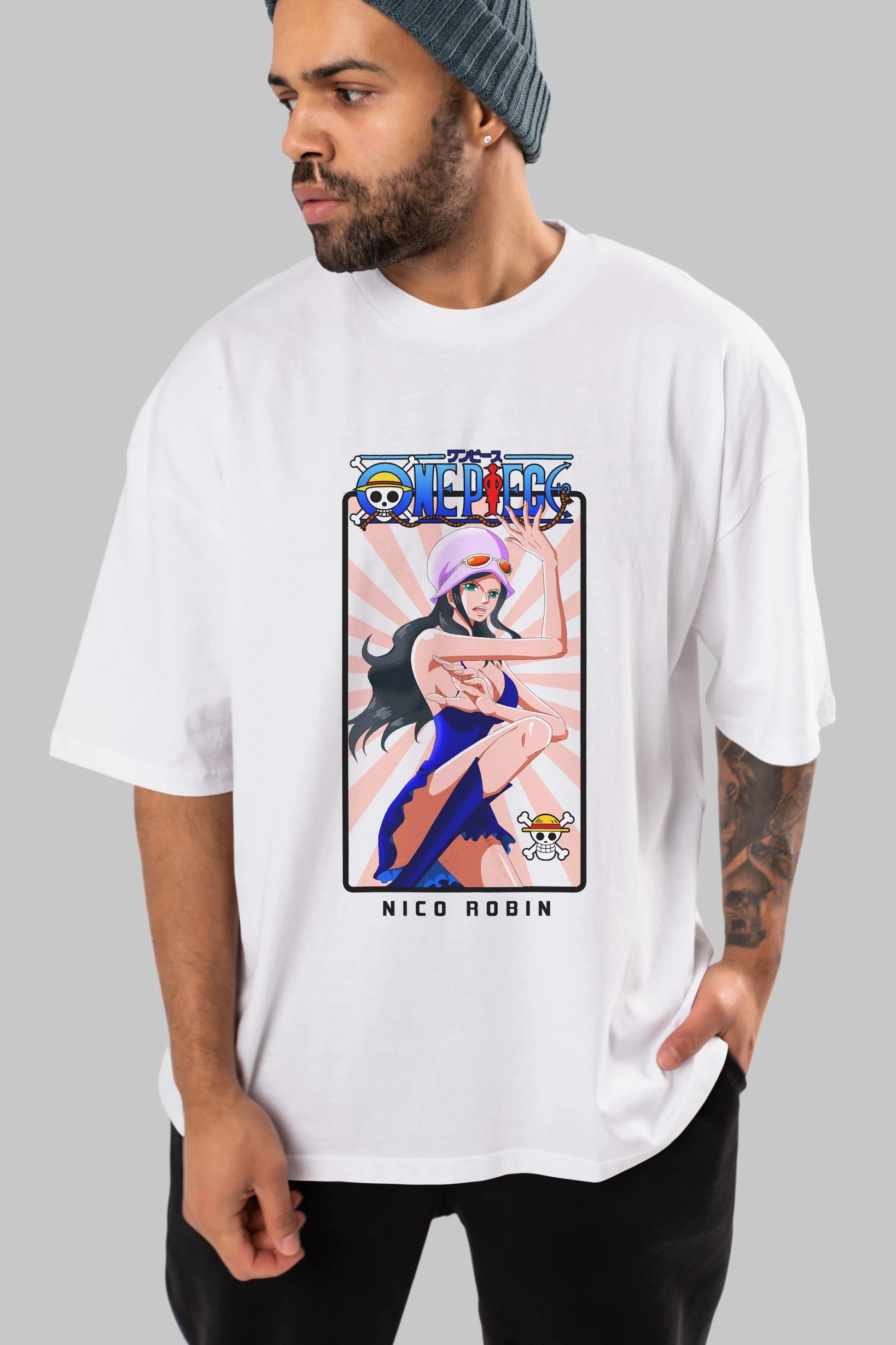 Nico Robin Anime Ön Baskılı Oversize t-shirt Erkek Kadın Unisex