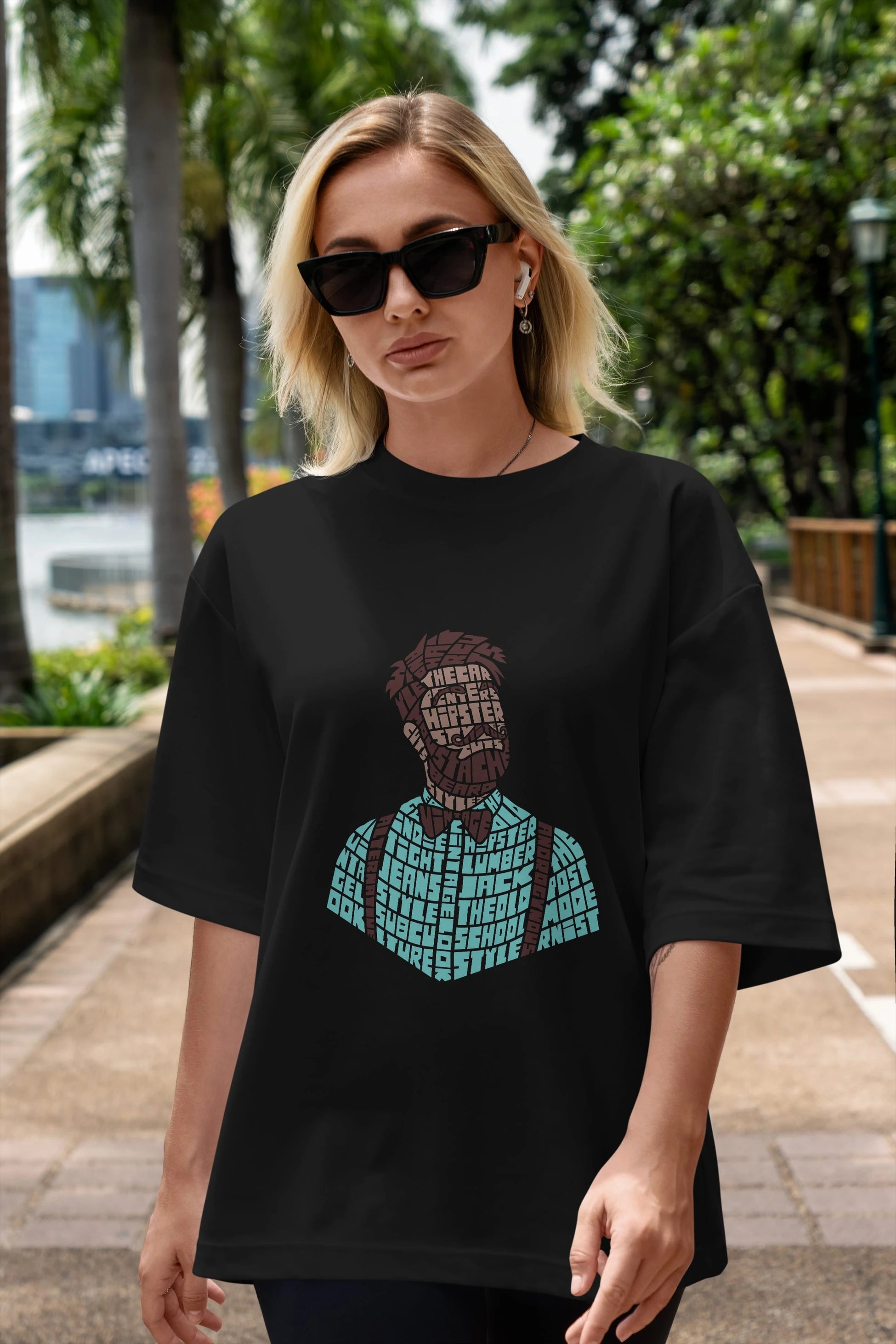 Hipster (2) Ön Baskılı Oversize t-shirt %100 pamuk Erkek Kadın Unisex