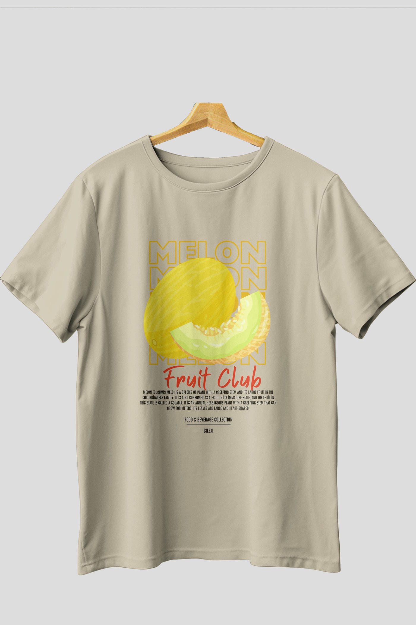 Melon Ön Baskılı Oversize t-shirt Erkek Kadın Pamuk Bisiklet Yaka tişort