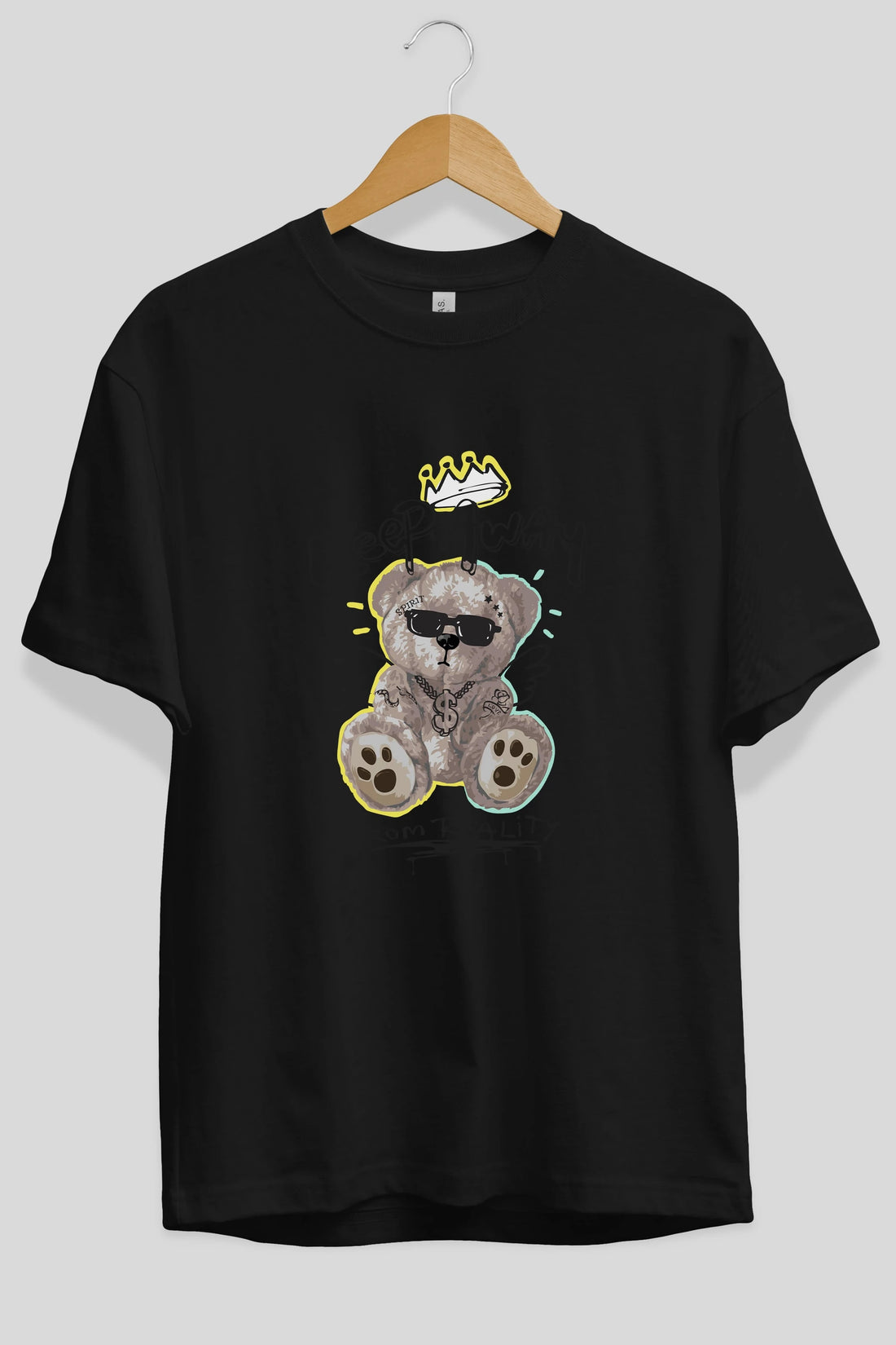 Keep Away Bear 2 Ön Baskılı Oversize t-shirt Erkek Kadın Unisex