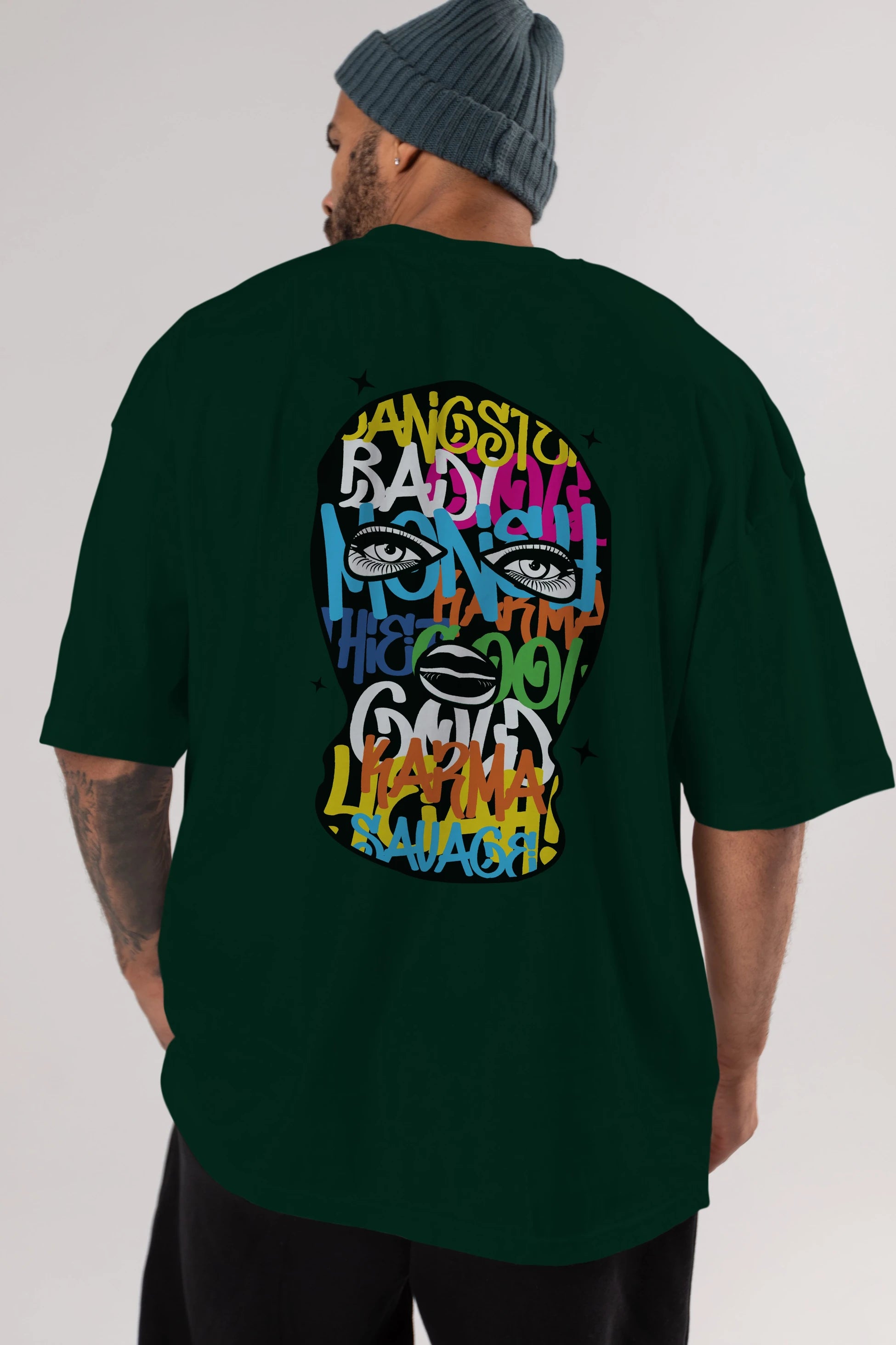 Karma Savage Arka Baskılı Oversize t-shirt Erkek Kadın Unisex