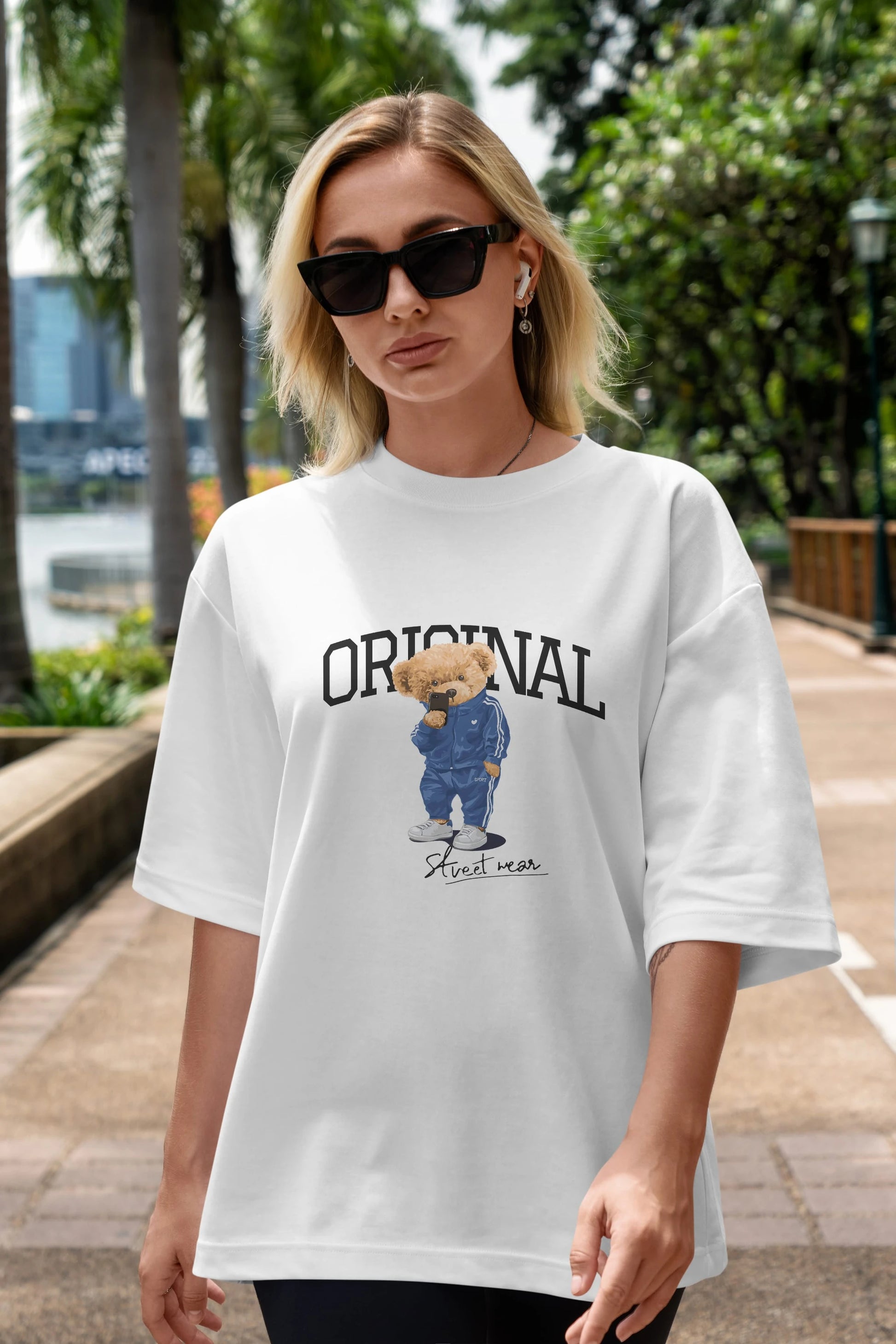 Teddy Bear Original Ön Baskılı Oversize t-shirt Erkek Kadın Unisex %100 Pamuk