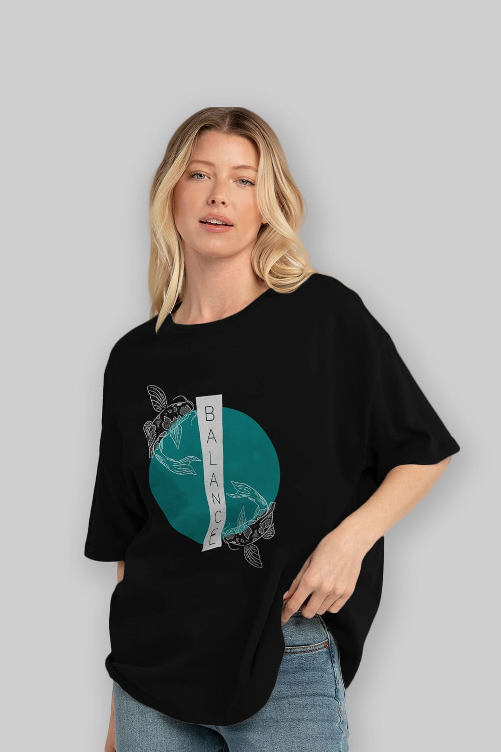 Balance 2 Yazılı Ön Baskılı Oversize t-shirt Erkek Kadın Unisex