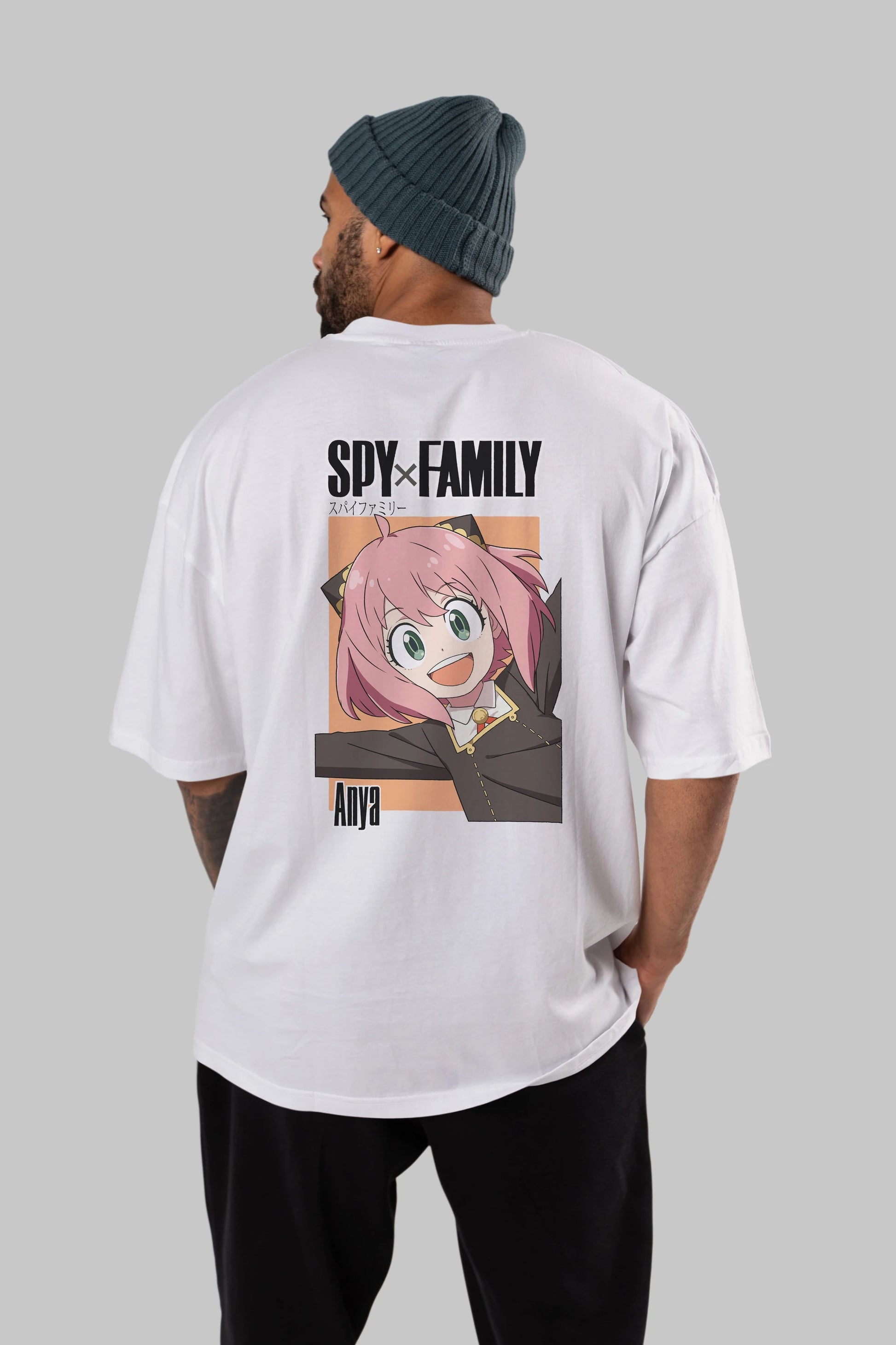 SPY X FAMILY Anya Anime Arka Baskılı Oversize t-shirt Erkek Kadın Unisex