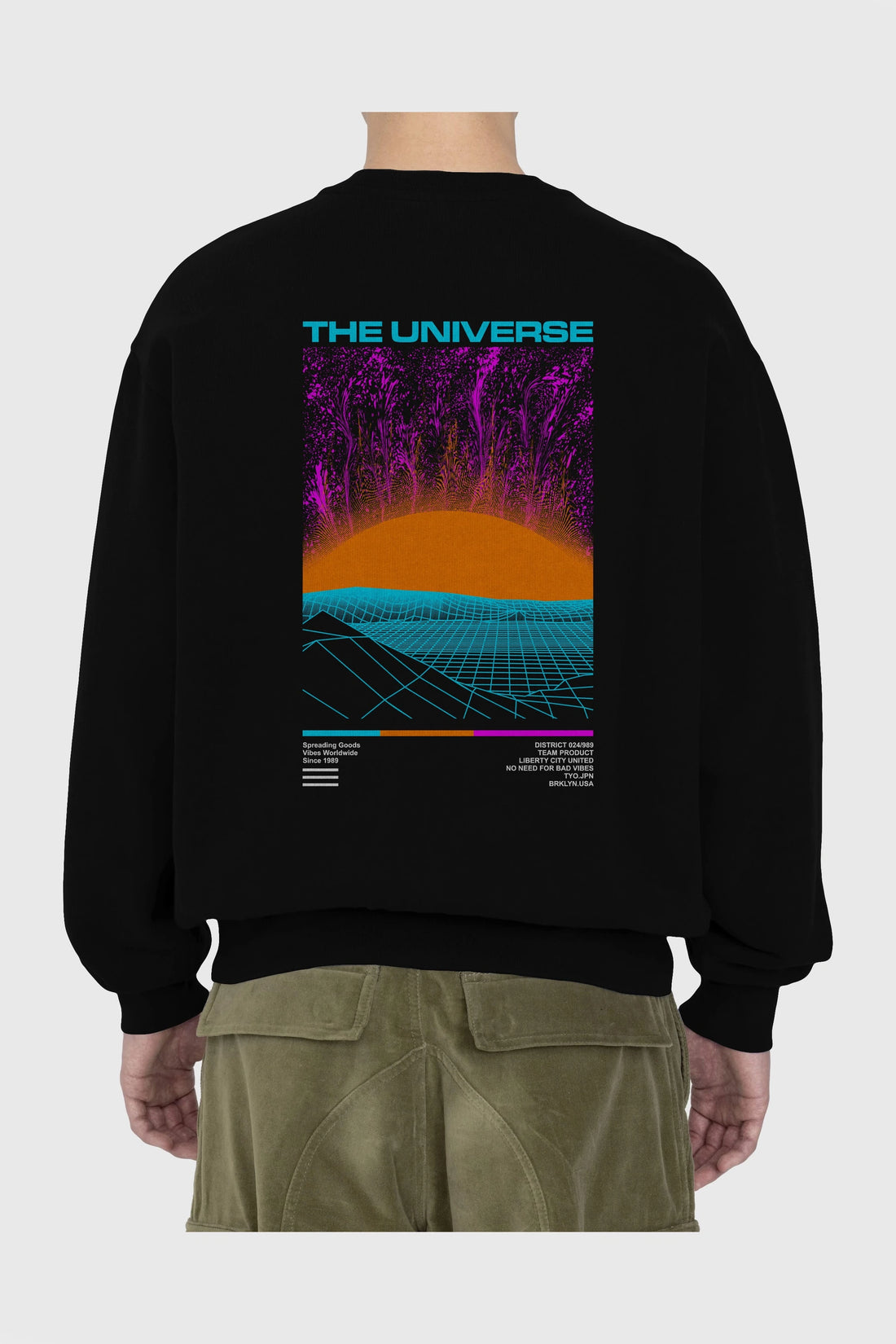 The Universe Arka Baskılı Oversize Sweatshirt Erkek Kadın Unisex