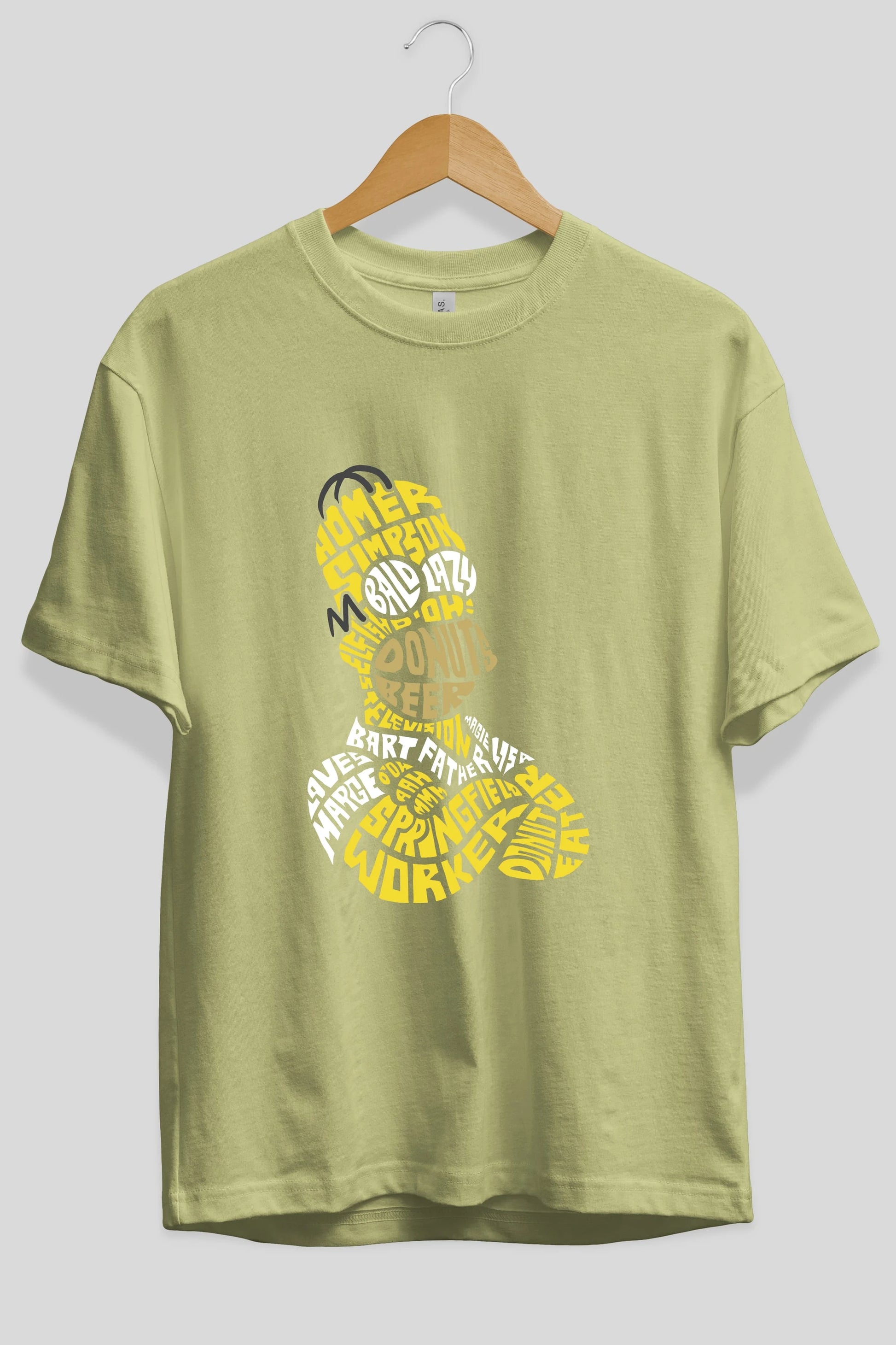 Homer Simpson Ön Baskılı Oversize t-shirt %100 pamuk Erkek Kadın Unisex