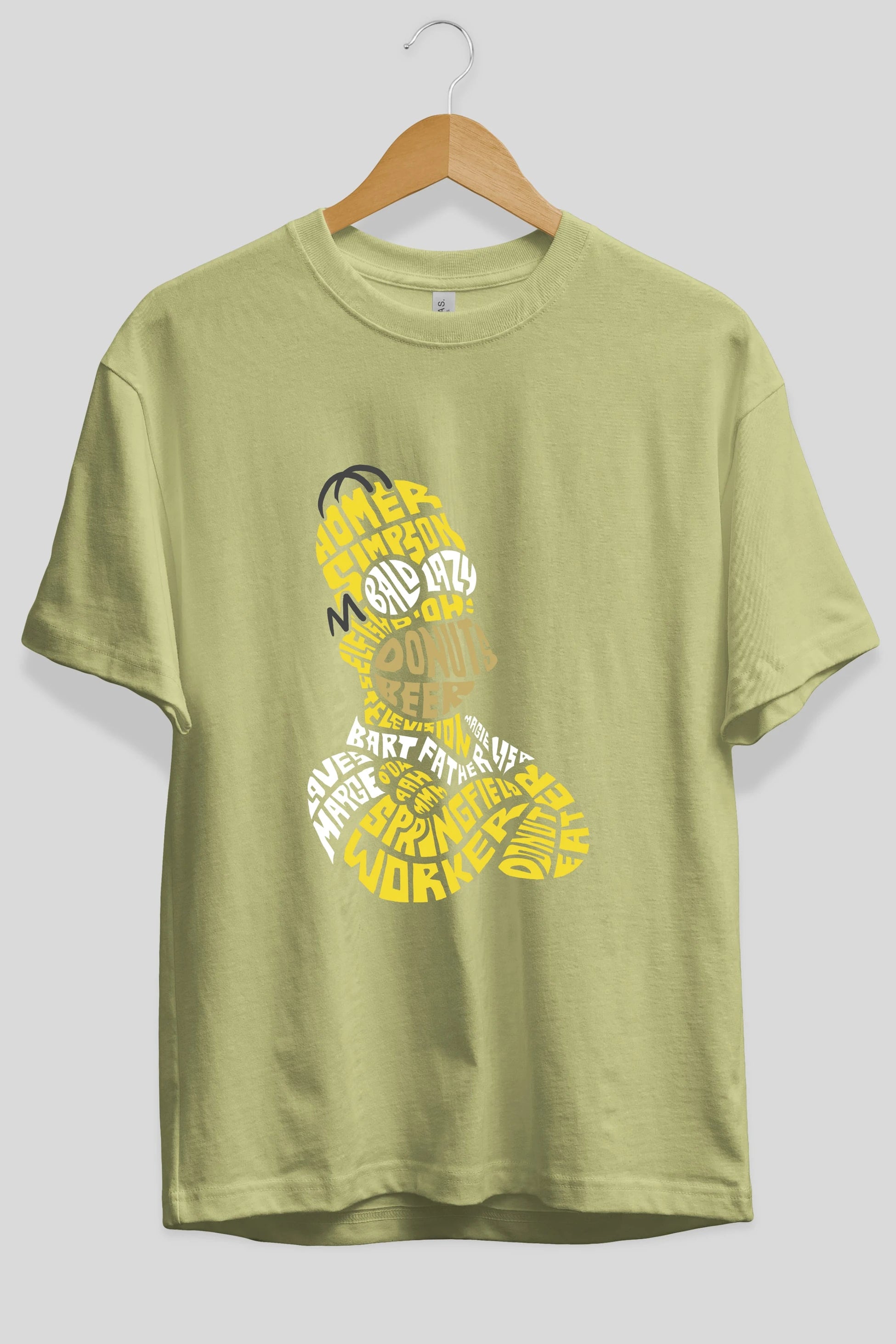 Homer Simpson Ön Baskılı Oversize t-shirt %100 pamuk Erkek Kadın Unisex