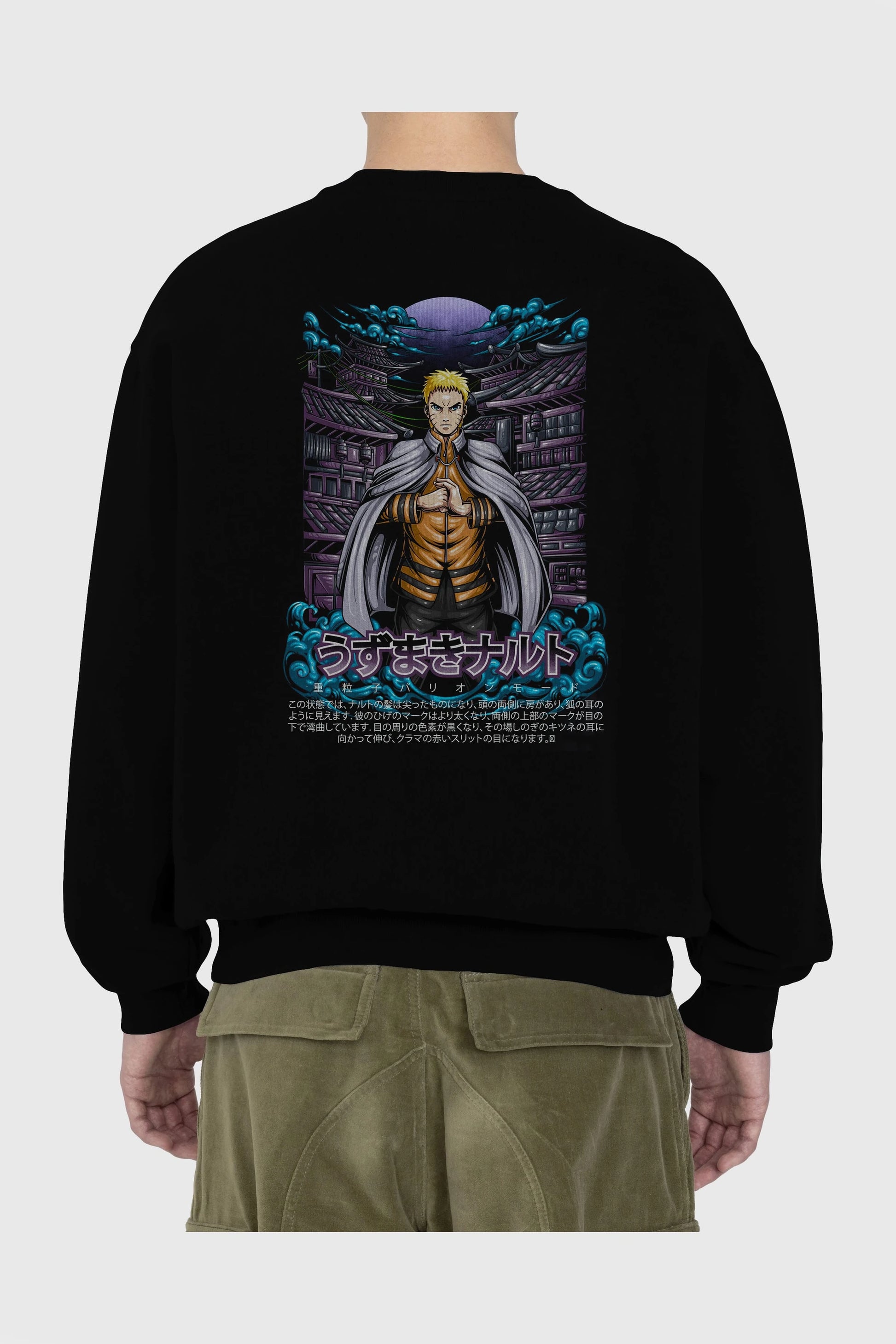NARUTO (8) Anime Arka Baskılı Oversize Sweatshirt Erkek Kadın Unisex