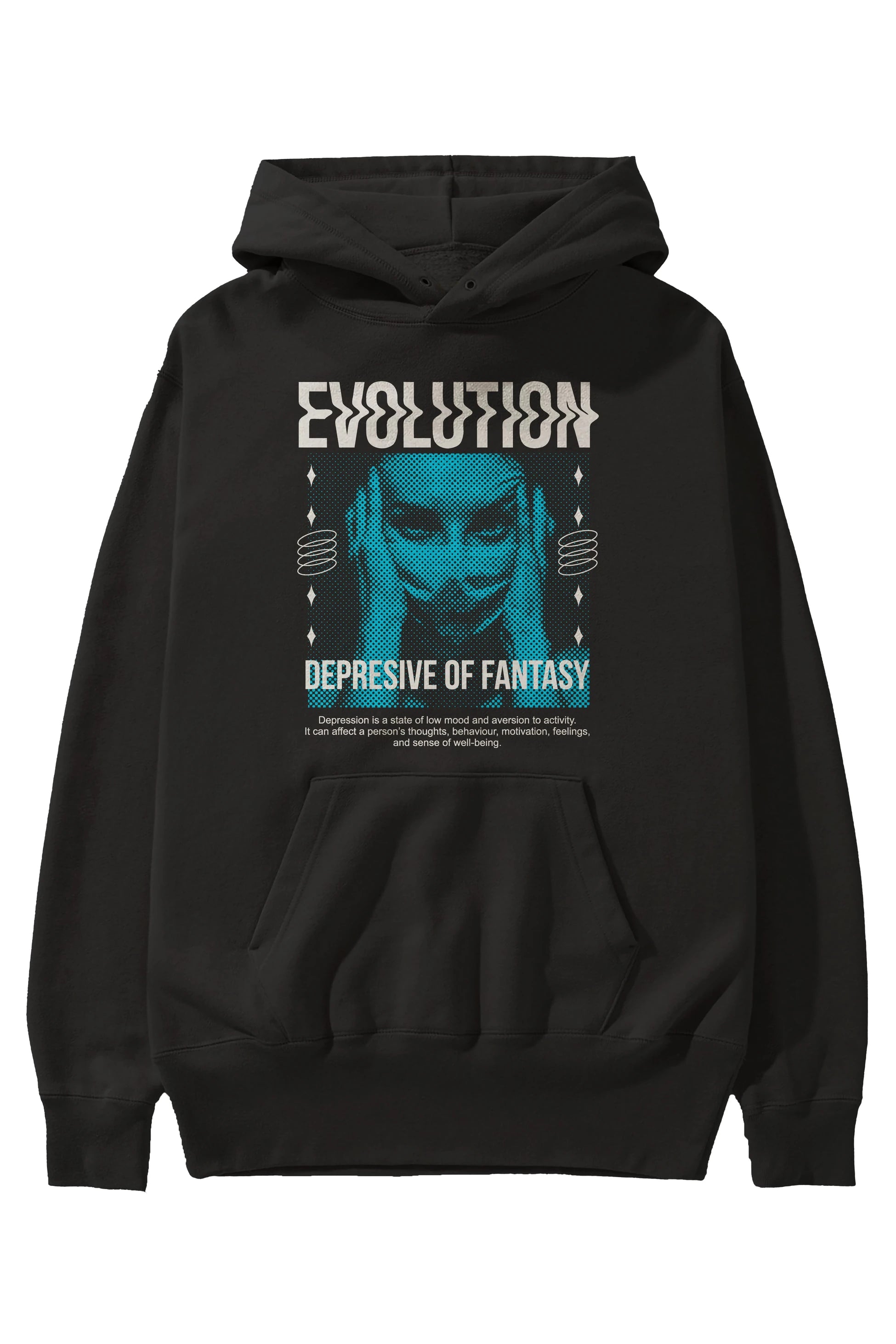 Evolution Ön Baskılı Hoodie Oversize Kapüşonlu Sweatshirt Erkek Kadın Unisex