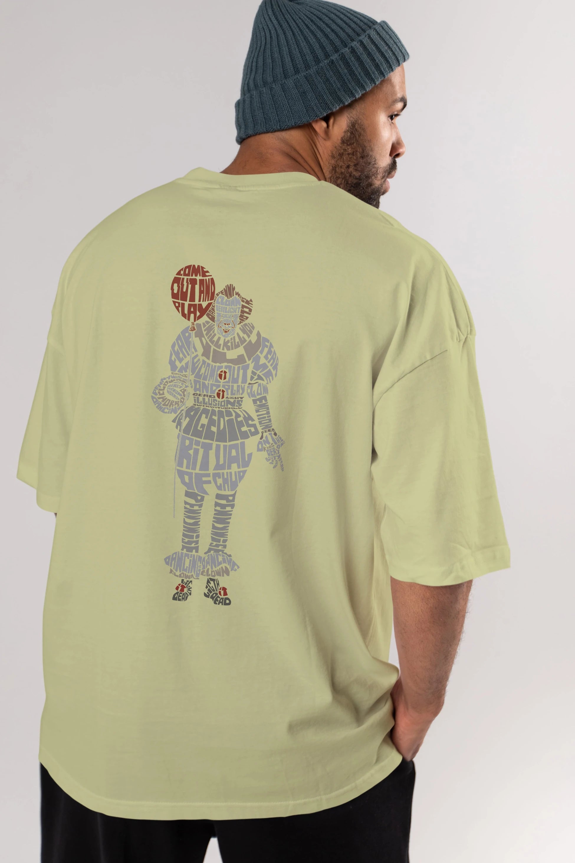 It Arka Baskılı Oversize t-shirt %100 pamuk Erkek Kadın Unisex
