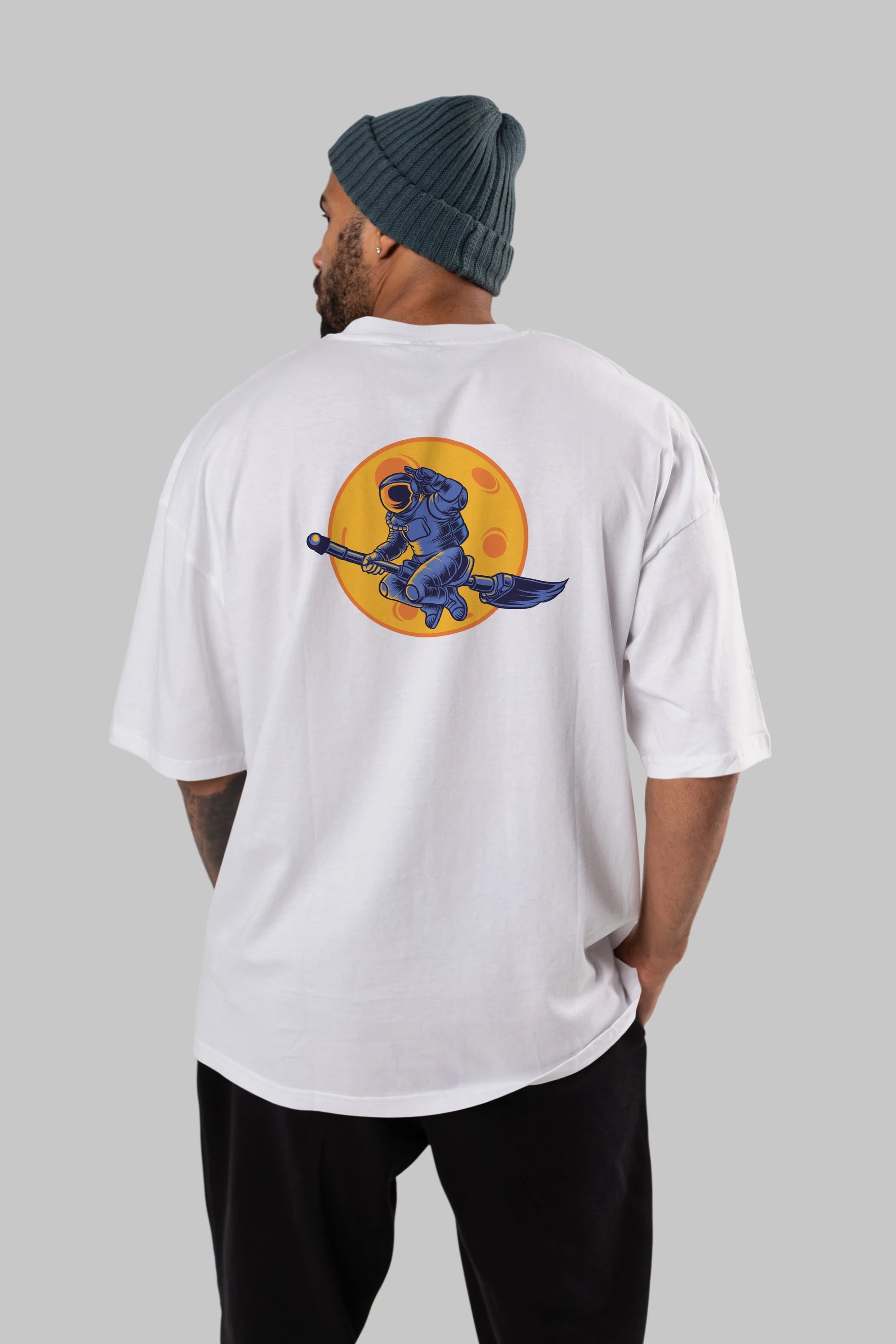 Space Witch Arka Baskılı Oversize t-shirt Erkek Kadın Unisex
