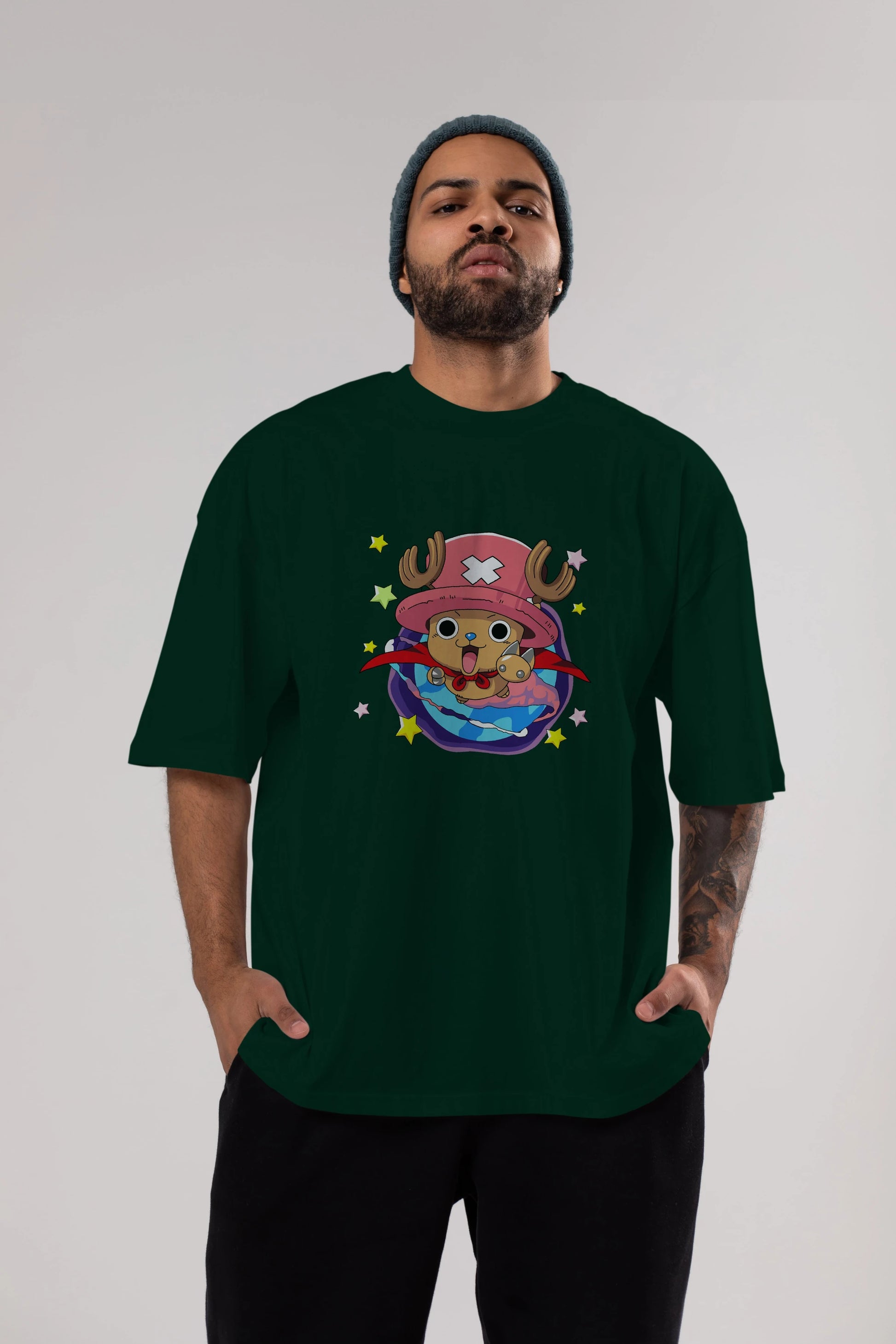 Tony Tony Chopper Anime Ön Baskılı Oversize t-shirt Erkek Kadın Unisex