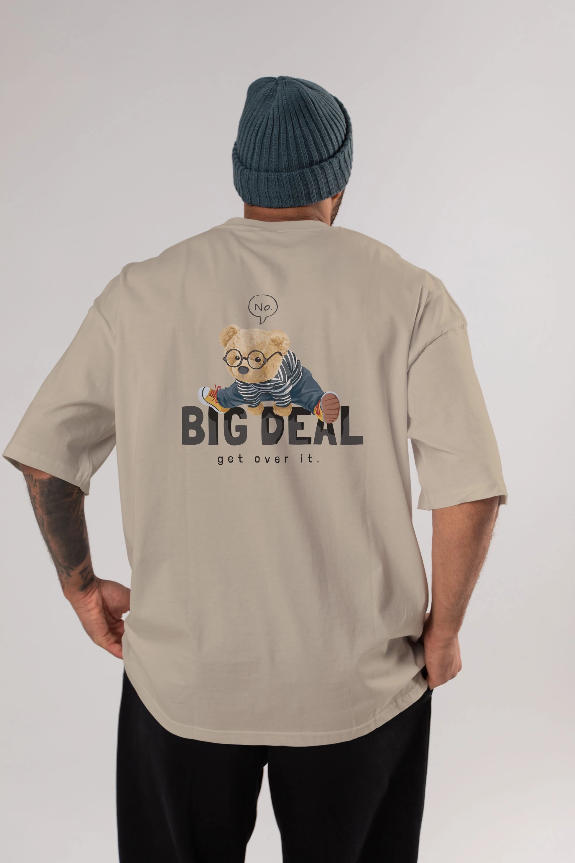 Teddy Bear Big Deal Arka Baskılı Oversize t-shirt Erkek Kadın Unisex %100 Pamuk
