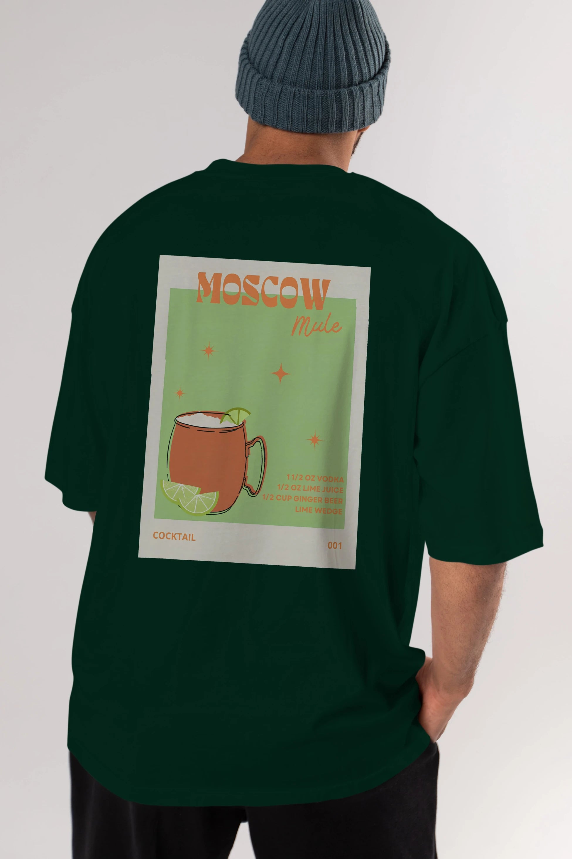 Moscow Mule 2 Arka Baskılı Oversize t-shirt Erkek Kadın Unisex %100 Pamuk Bisiklet Yaka tişort