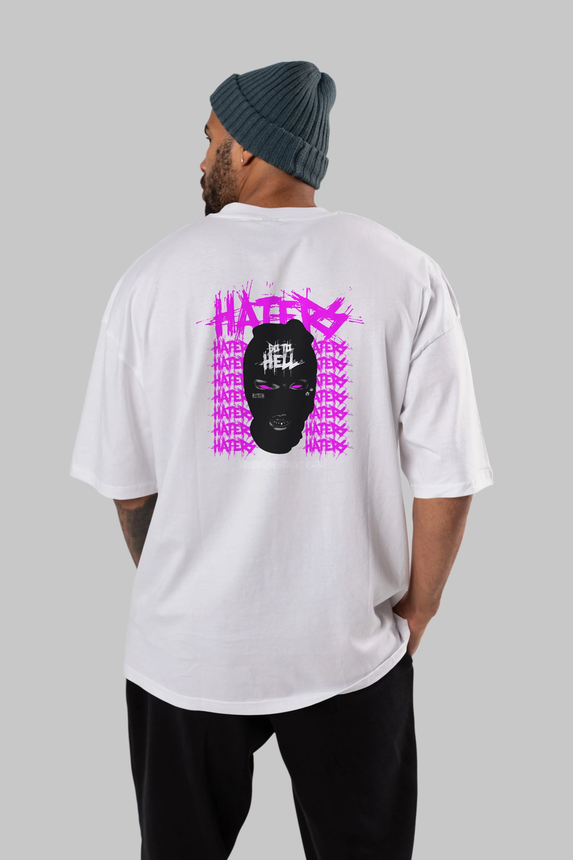 Haters Brooklyn Street Club Arka Baskılı Oversize t-shirt Erkek Kadın Unisex