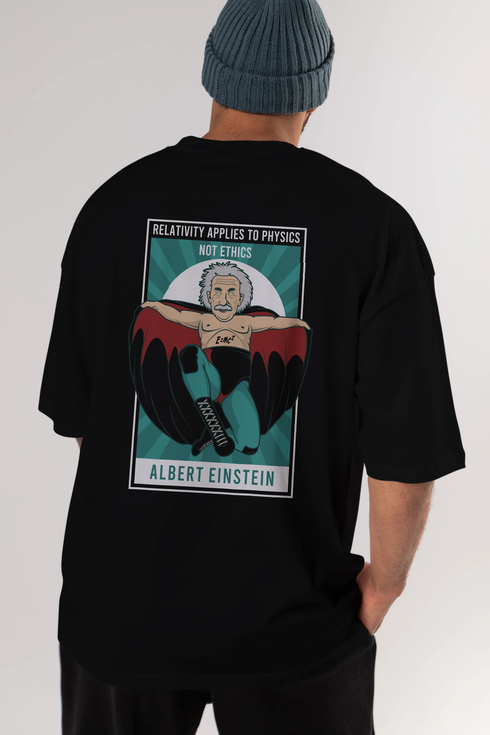 Nacho Libre Einstein Arka Baskılı Oversize t-shirt Erkek Kadın Unisex %100 Pamuk tişort