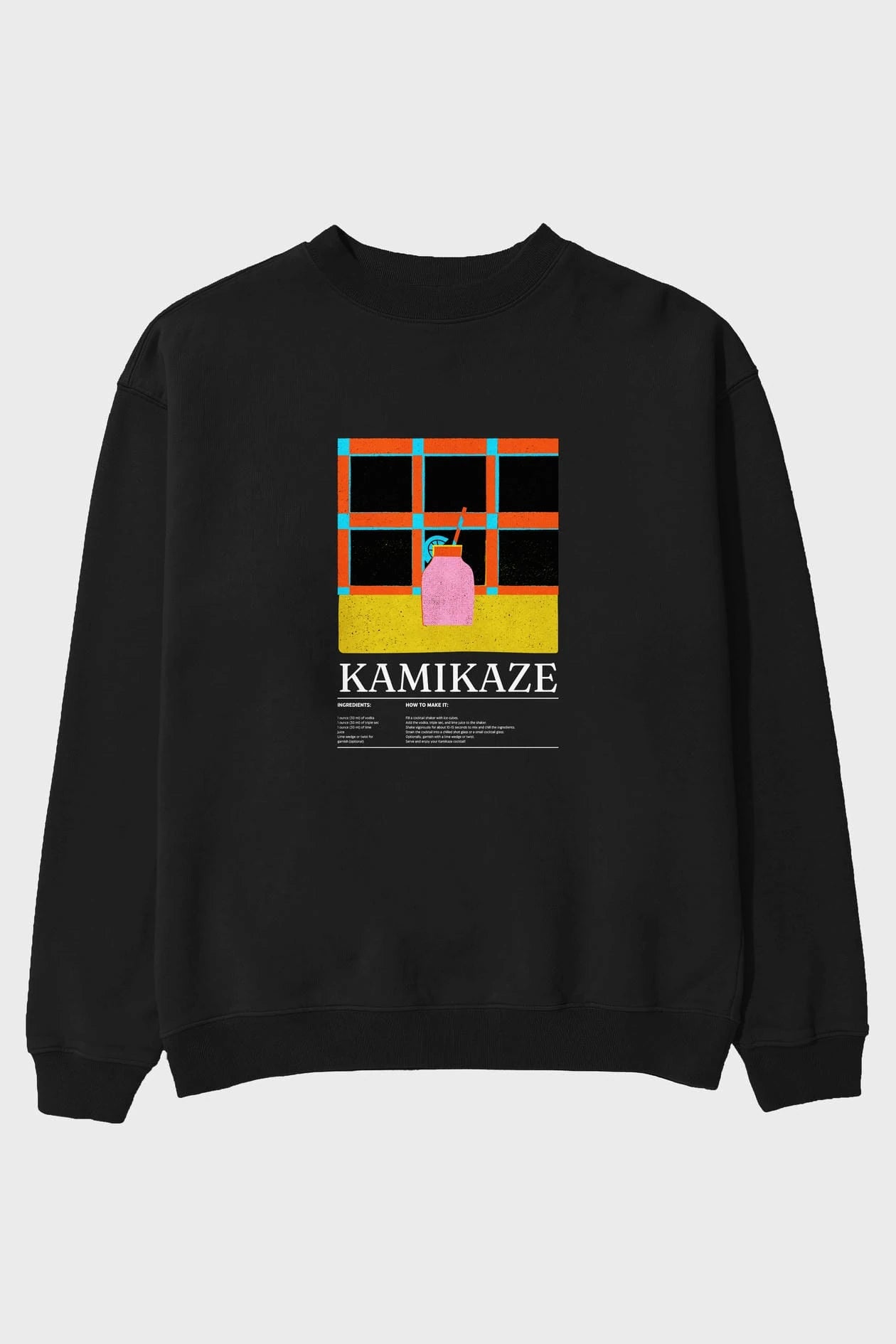 Kamikaze ön Baskılı Oversize Sweatshirt Erkek Kadın Unisex