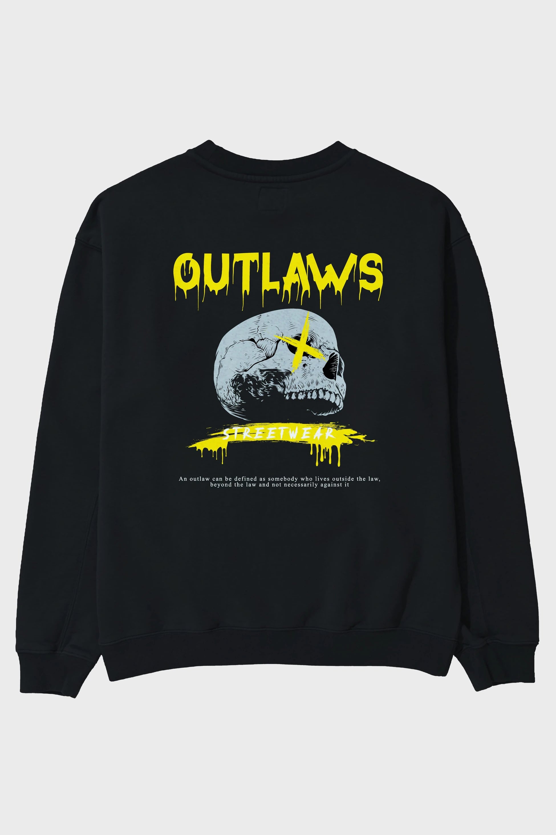 Outlaws Streetwear Arka Baskılı Oversize Sweatshirt Erkek Kadın Unisex