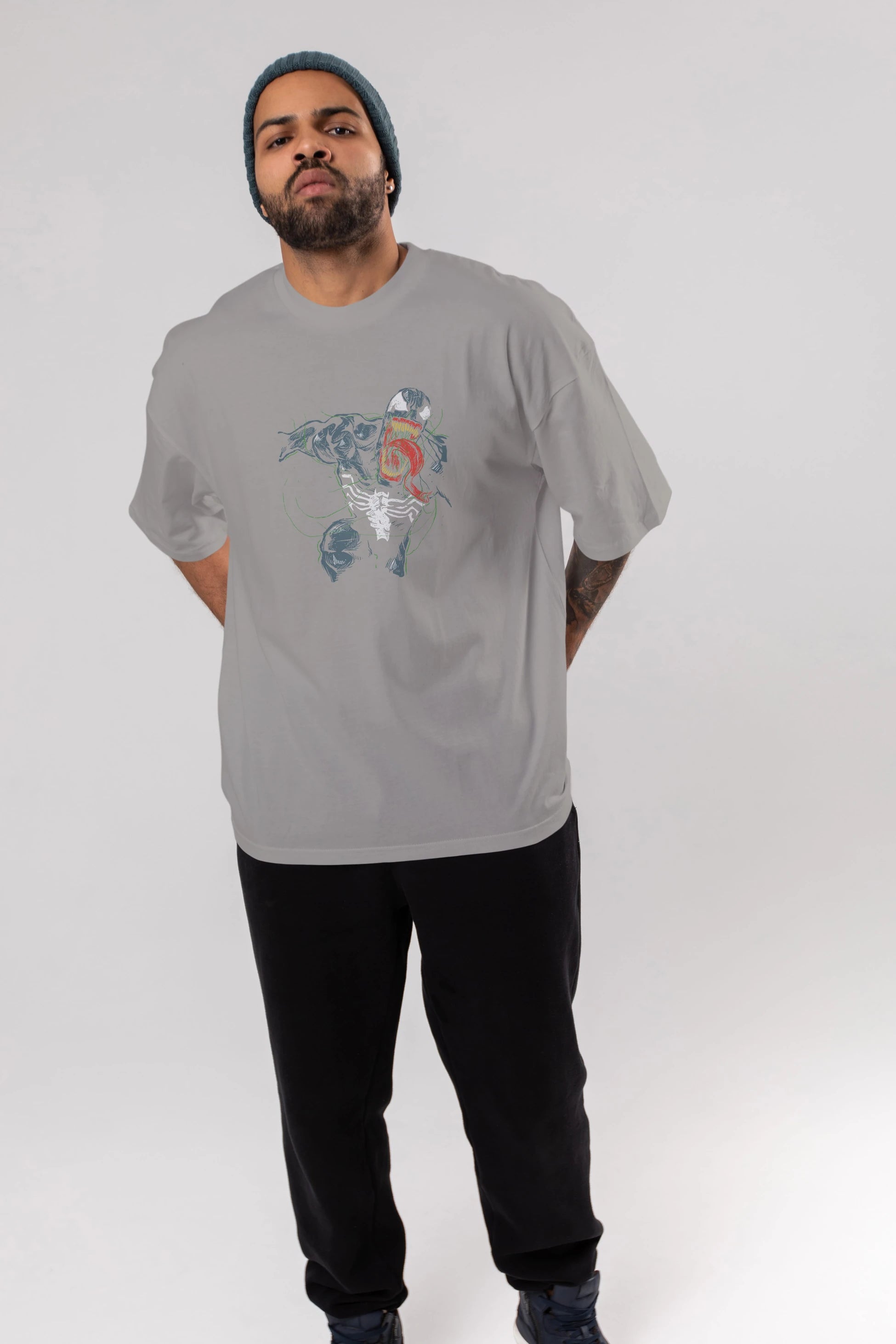 Venom (6) Ön Baskılı Oversize t-shirt Erkek Kadın Unisex %100 Pamuk Bisiklet Yaka tişort