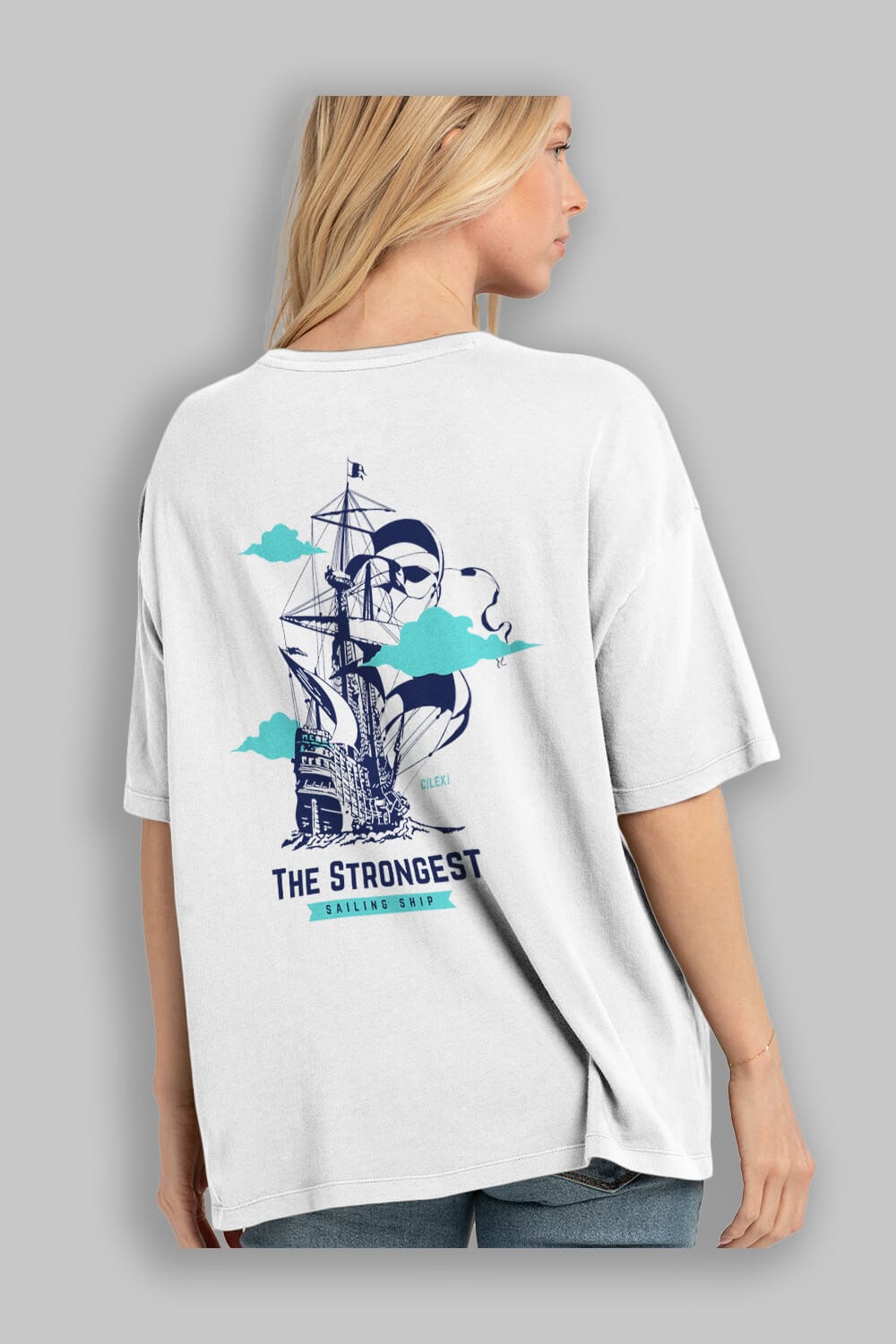 The Strongest Yazılı Arka Baskılı Oversize t-shirt Erkek Kadın Unisex